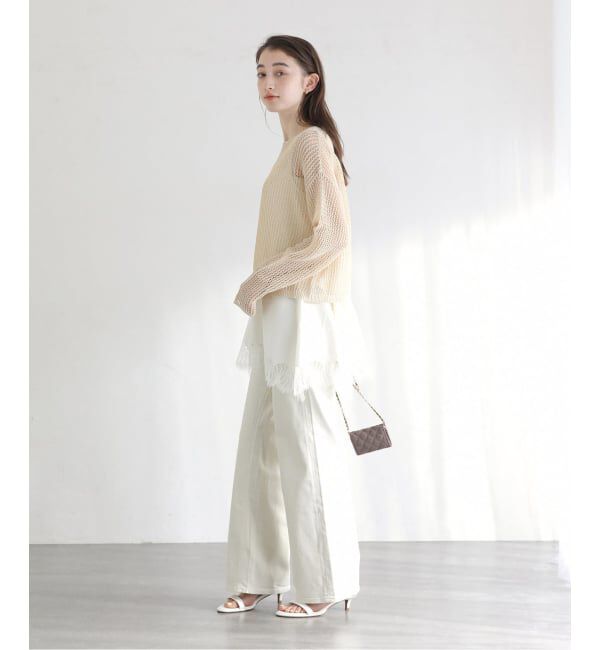  「《予約》【洗える】ペーパーヤーンメッシュプルオーバー」|ニット・セーター|