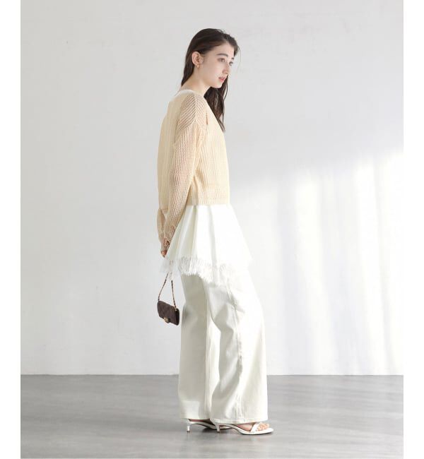  「《予約》【洗える】ペーパーヤーンメッシュプルオーバー」|ニット・セーター|