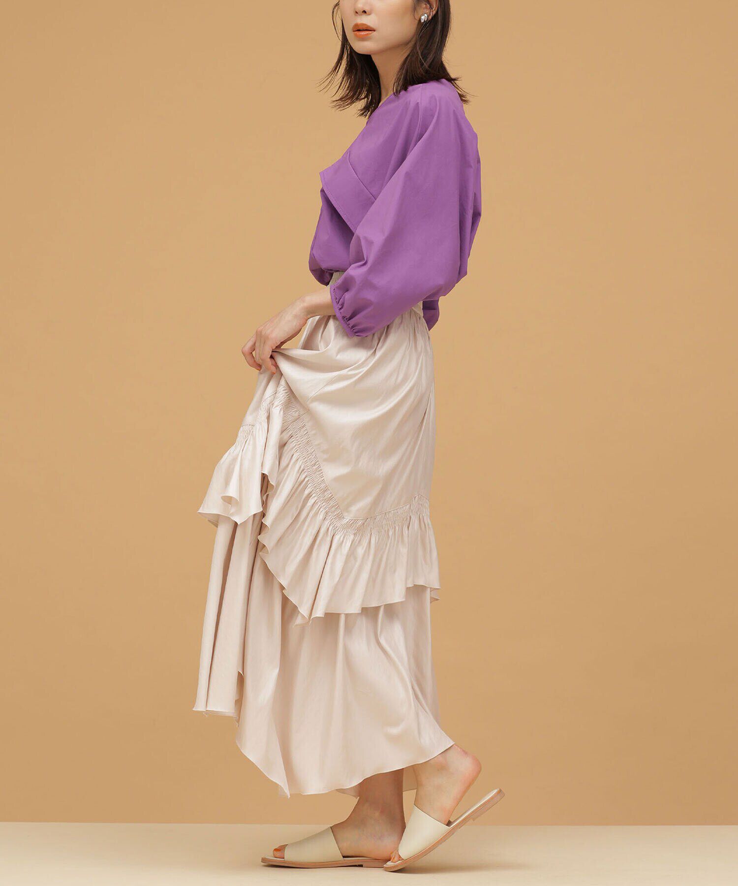 nano･universe「LB.03/ランダムヘムギャザースカート」|スカート|