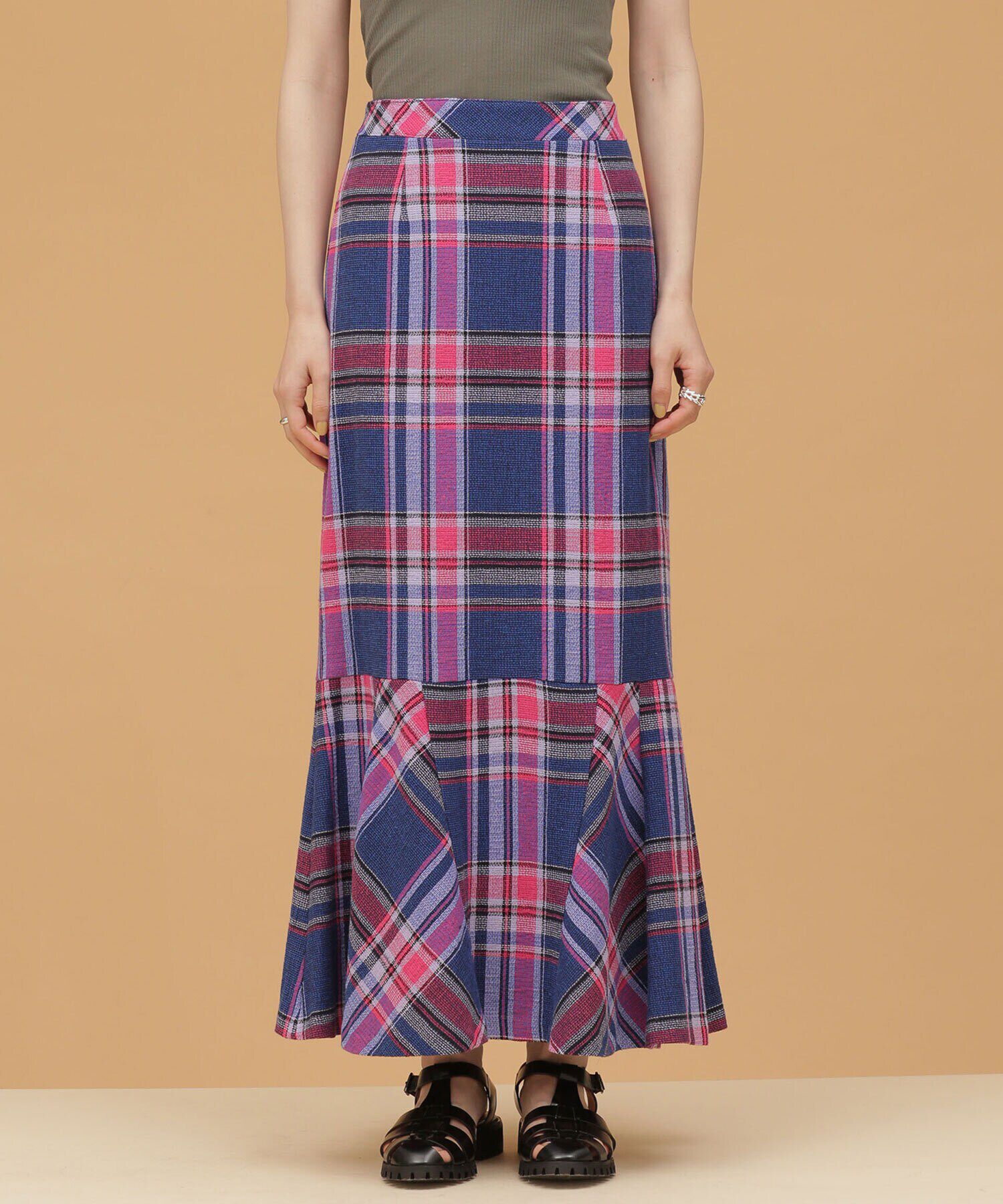 nano･universe「LB.03/バスケットチェックマーメイドスカート」|スカート|