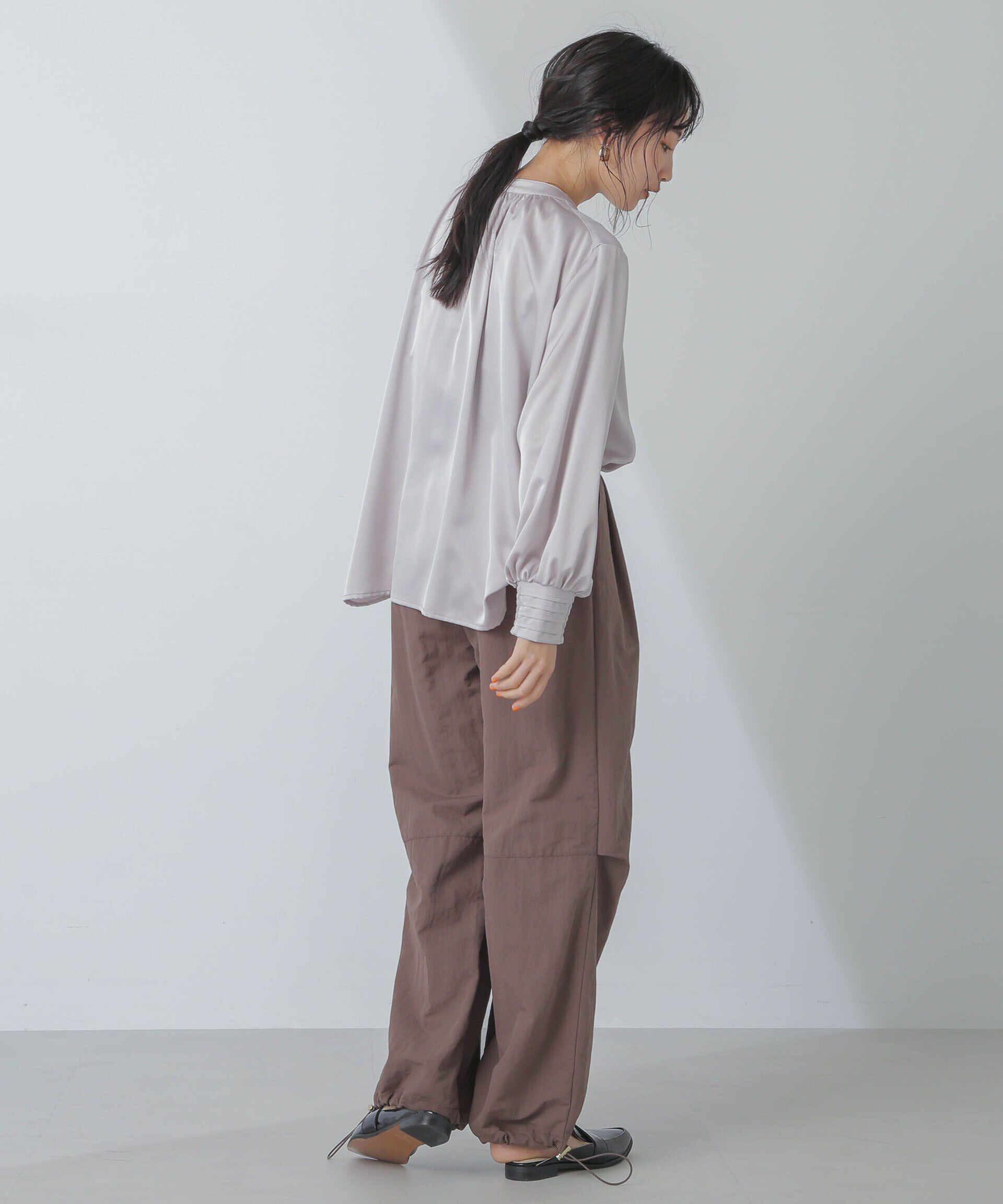 nano･universe「前後2wayサテンギャザーブラウス(セットアップ可)」|シャツ・ブラウス|