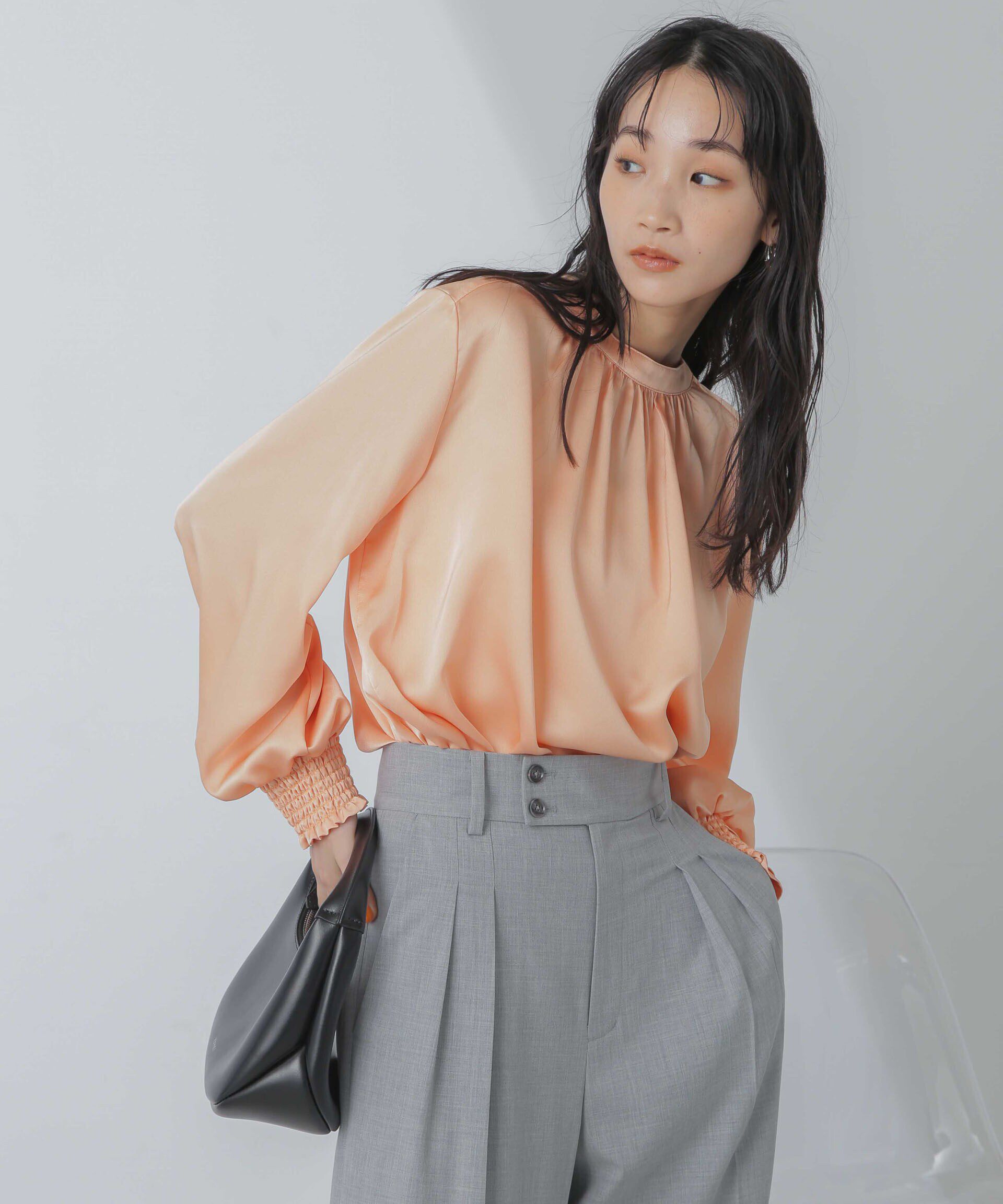 nano･universe「前後2wayサテンギャザーブラウス(セットアップ可)」|シャツ・ブラウス|