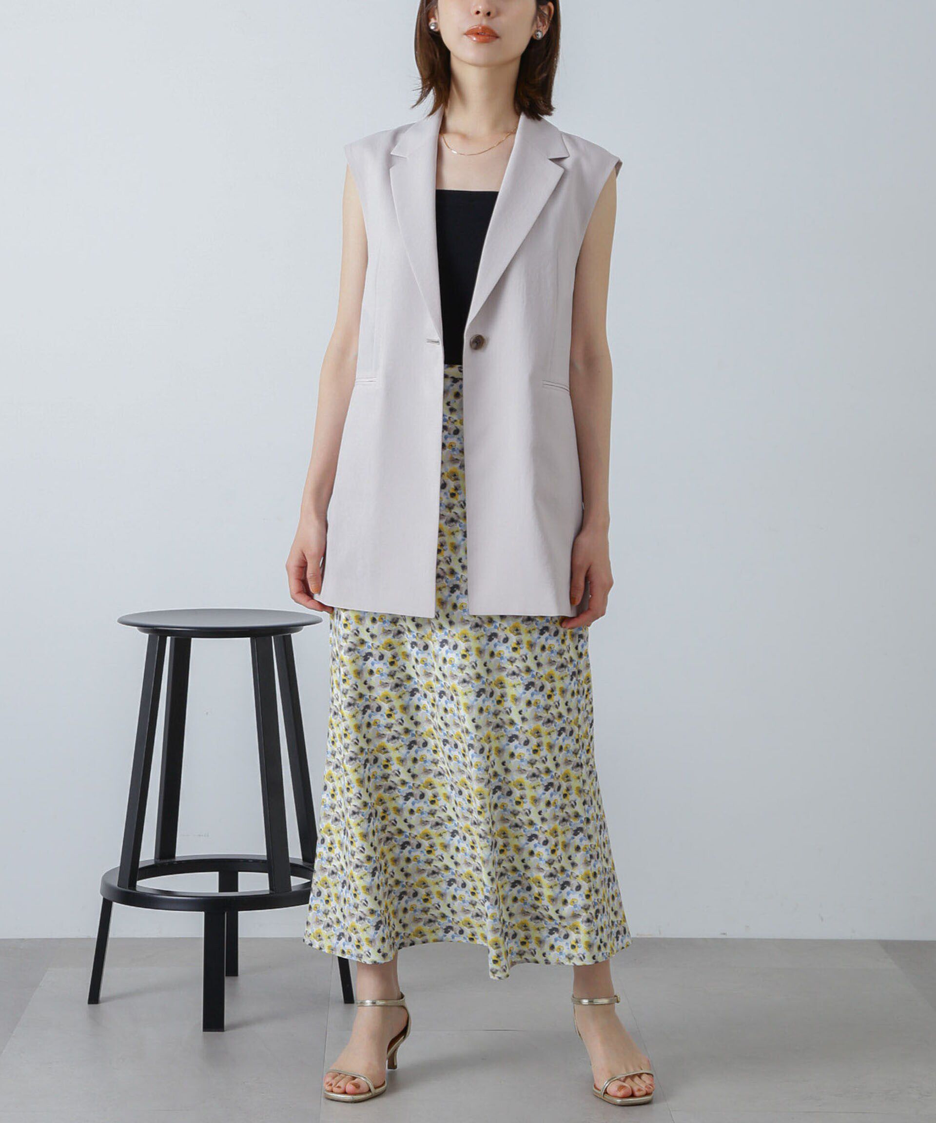 nano･universe「ボカシプリントロングスカート」|スカート|