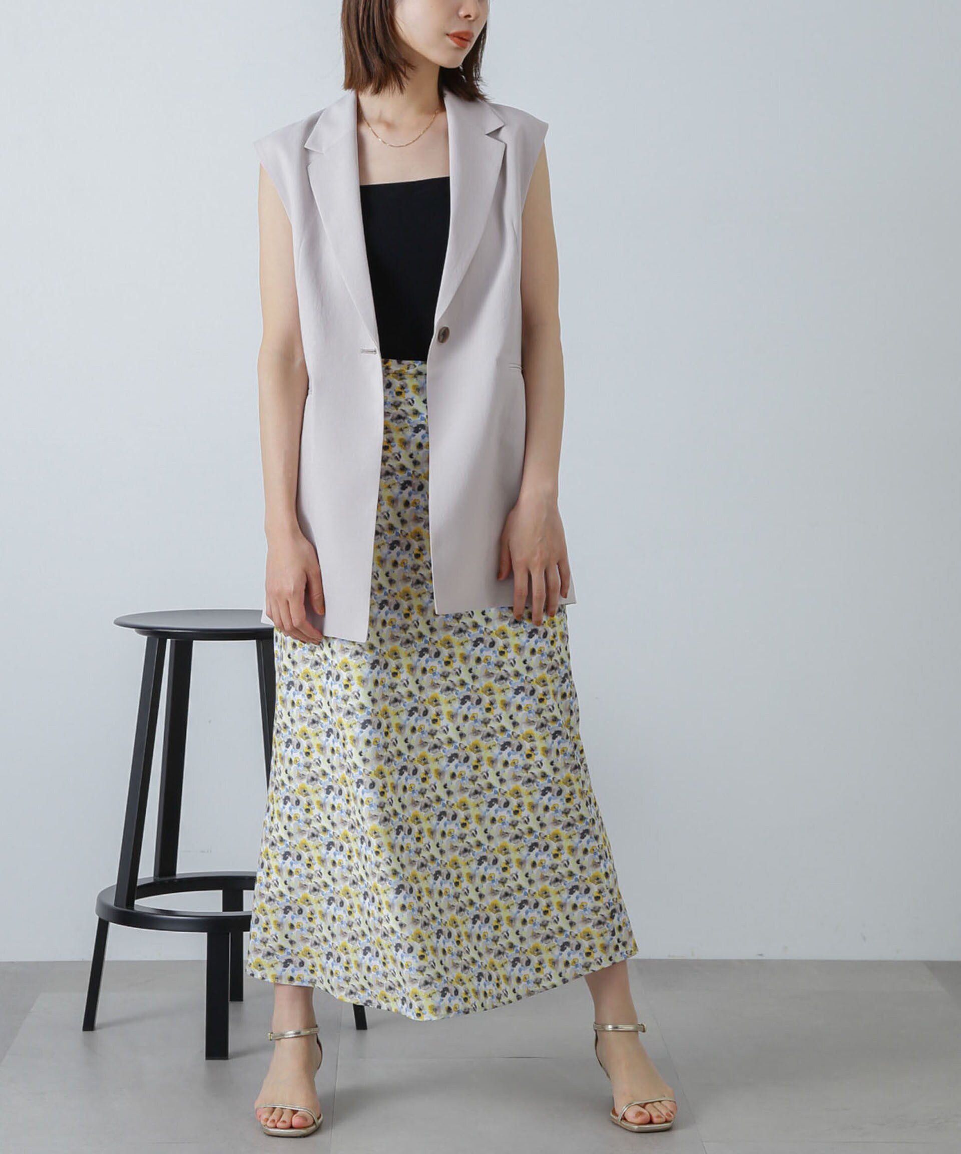 nano･universe「ボカシプリントロングスカート」|スカート|