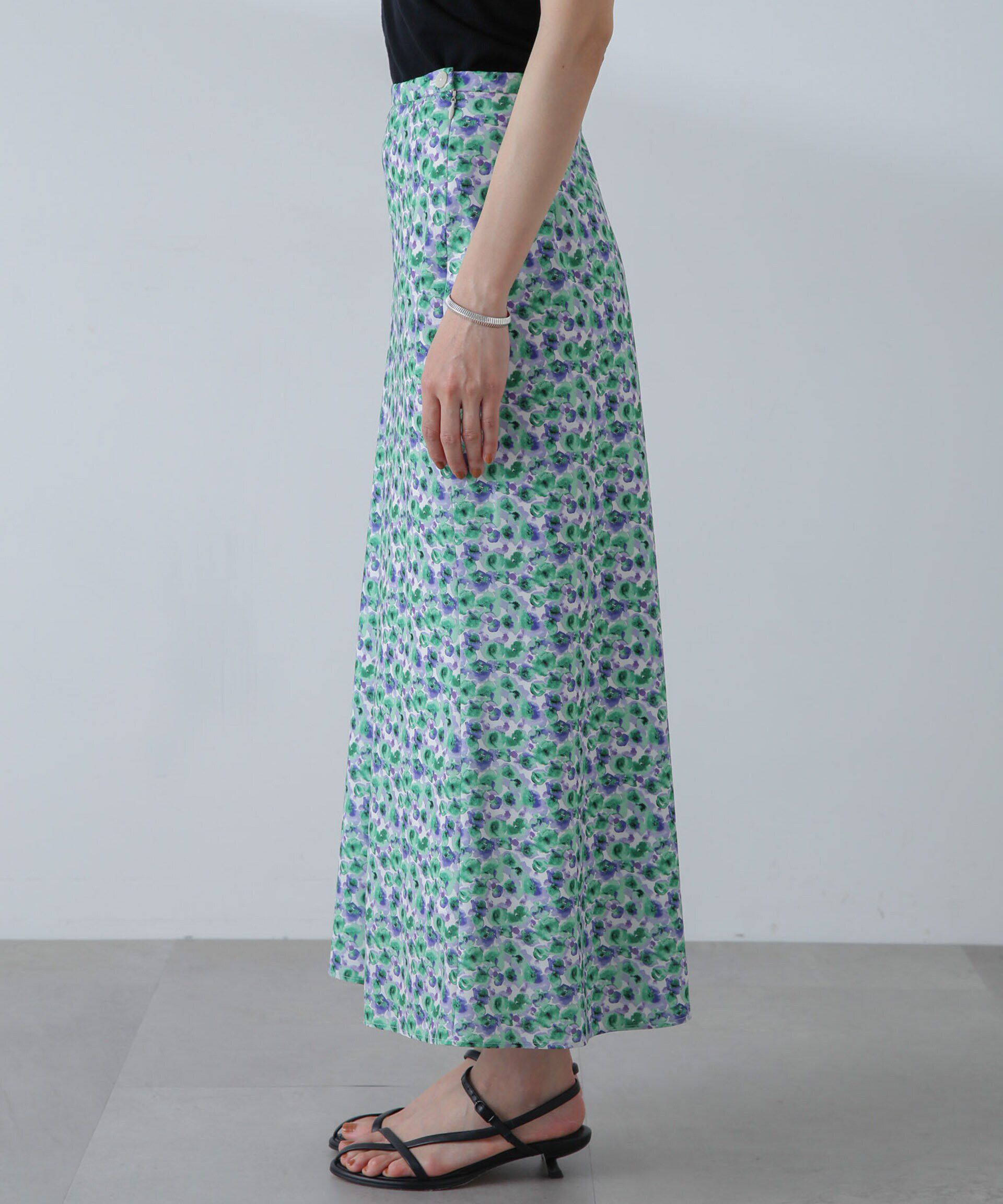 nano･universe「ボカシプリントロングスカート」|スカート|