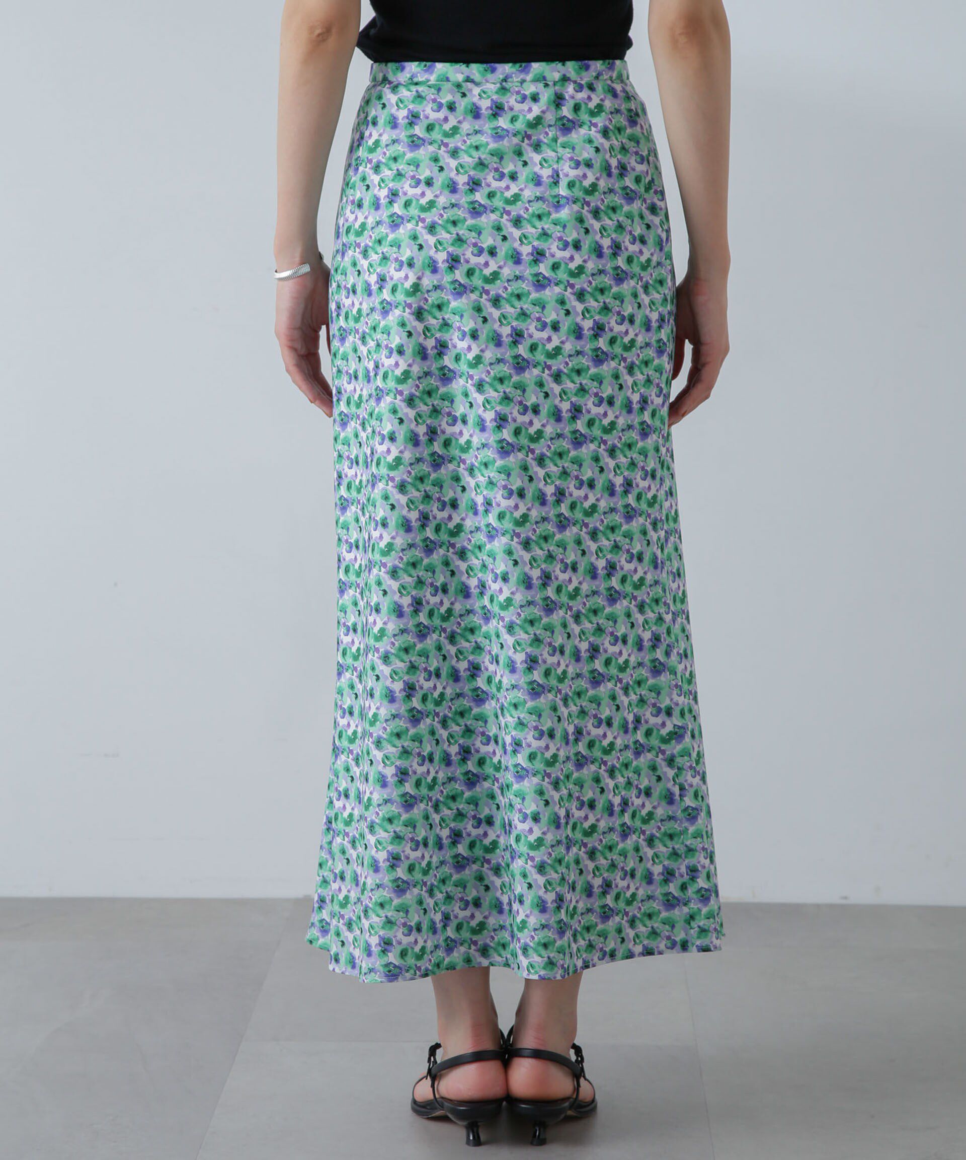 nano･universe「ボカシプリントロングスカート」|スカート|