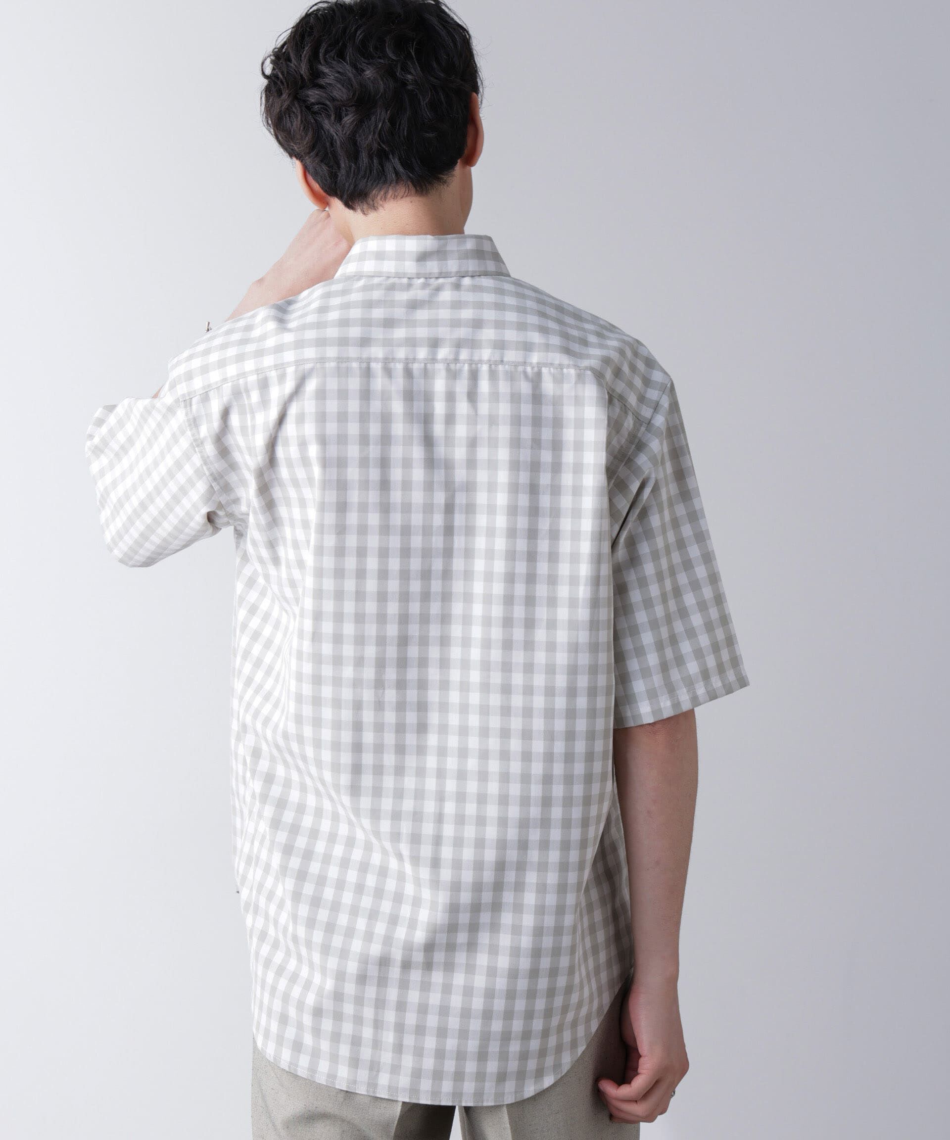 nano･universe「リラックスギンガムシャツ 半袖」|シャツ・ブラウス|
