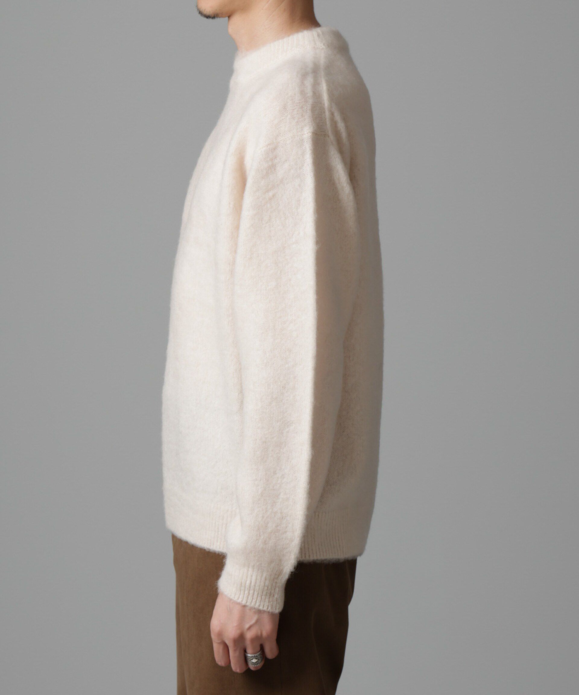 nano･universe「モヘヤブレンド起毛クルーネックニット」|ニット・セーター|