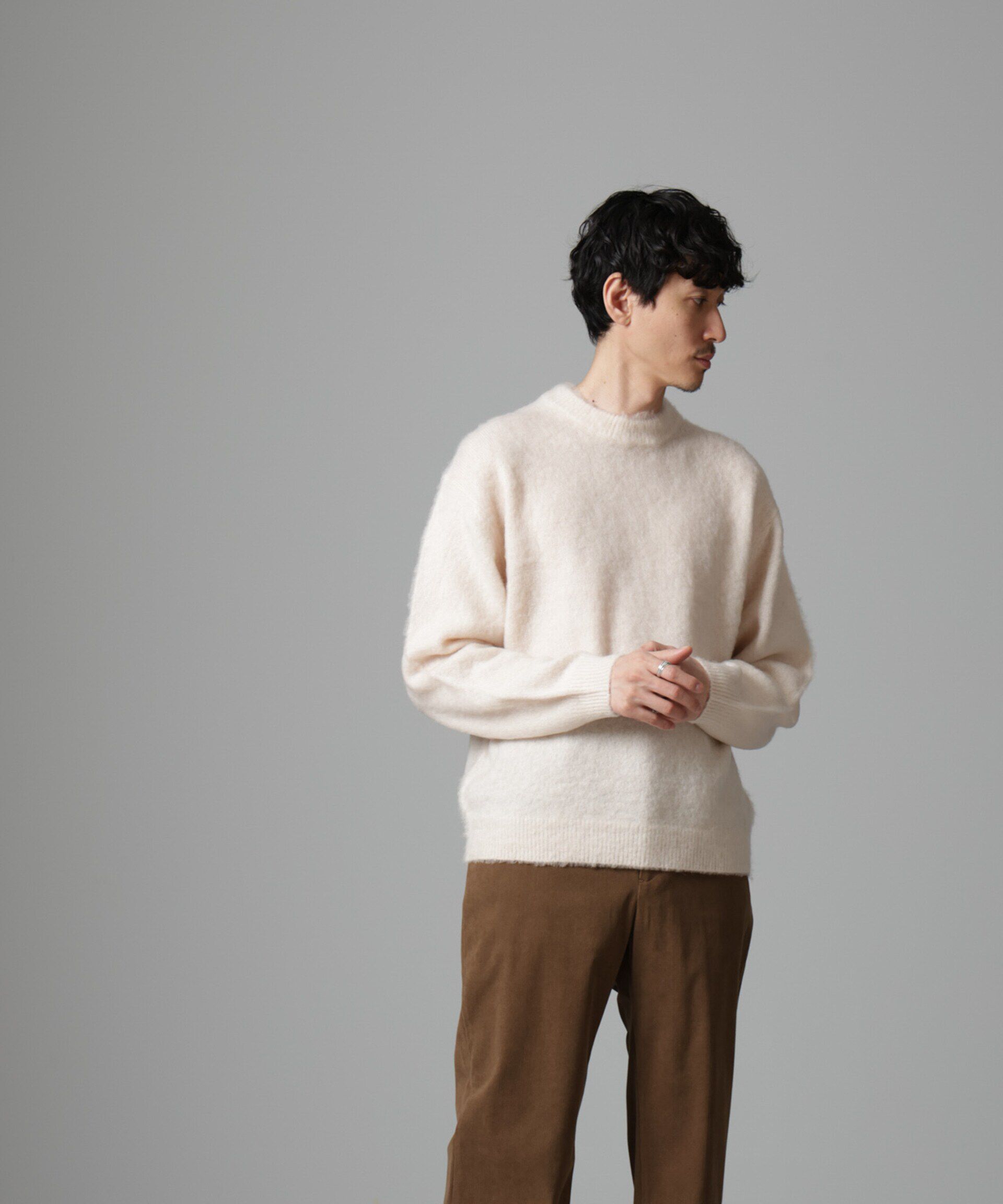nano･universe「モヘヤブレンド起毛クルーネックニット」|ニット・セーター|