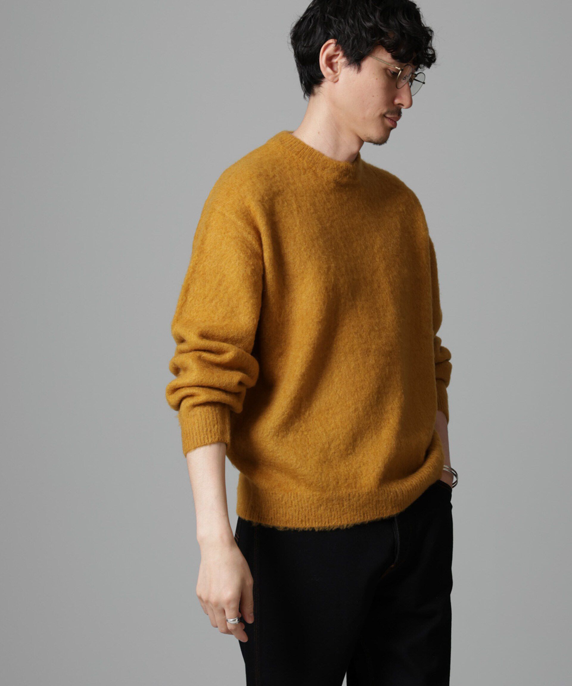 nano･universe「モヘヤブレンド起毛クルーネックニット」|ニット・セーター|