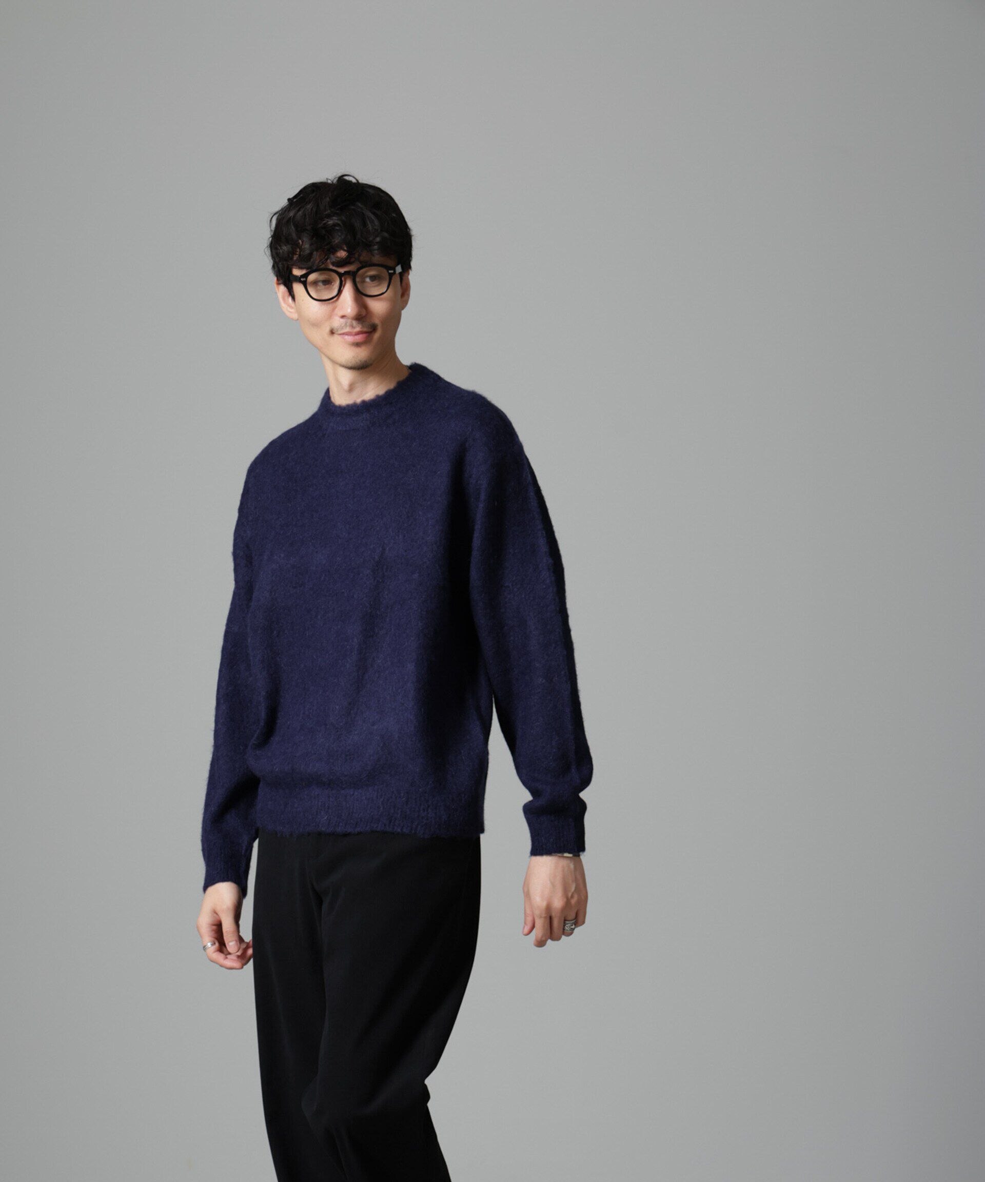 nano･universe「モヘヤブレンド起毛クルーネックニット」|ニット・セーター|