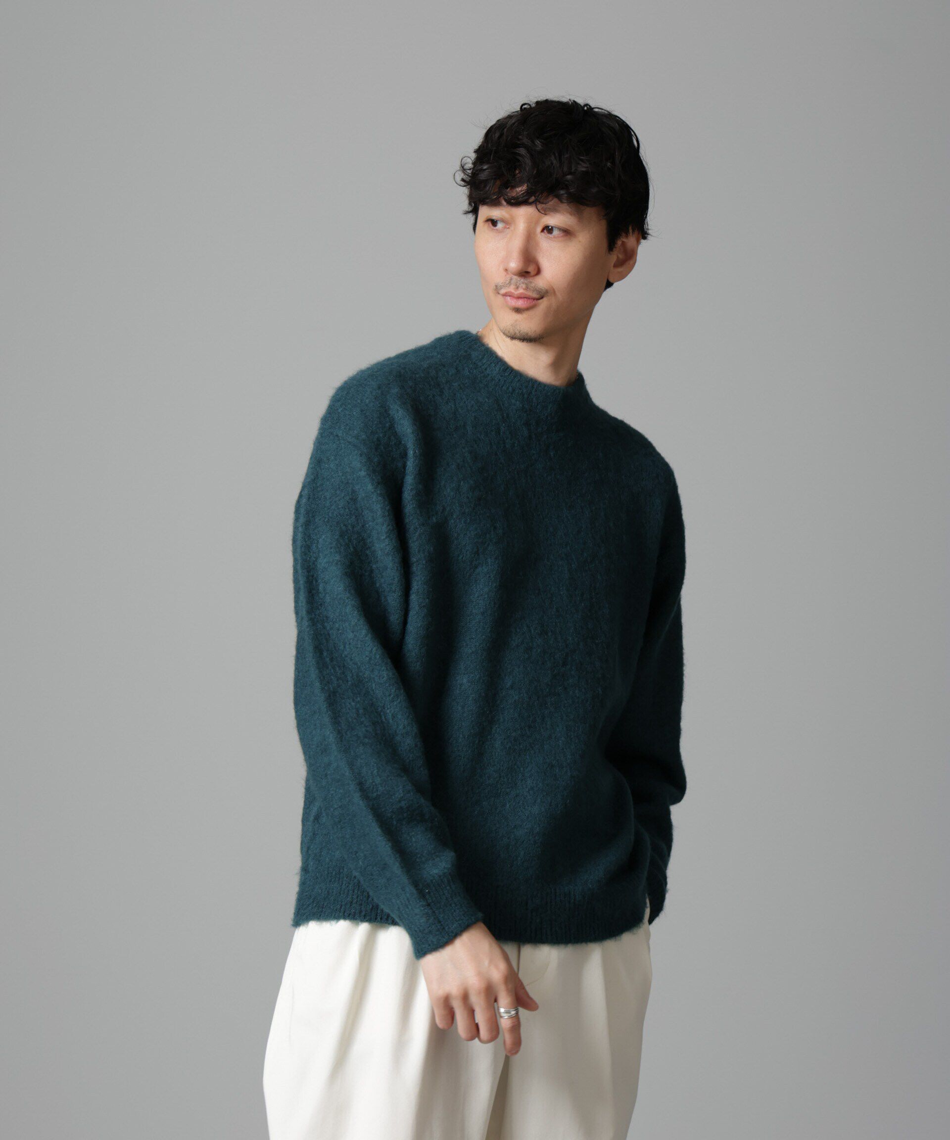 nano･universe「モヘヤブレンド起毛クルーネックニット」|ニット・セーター|