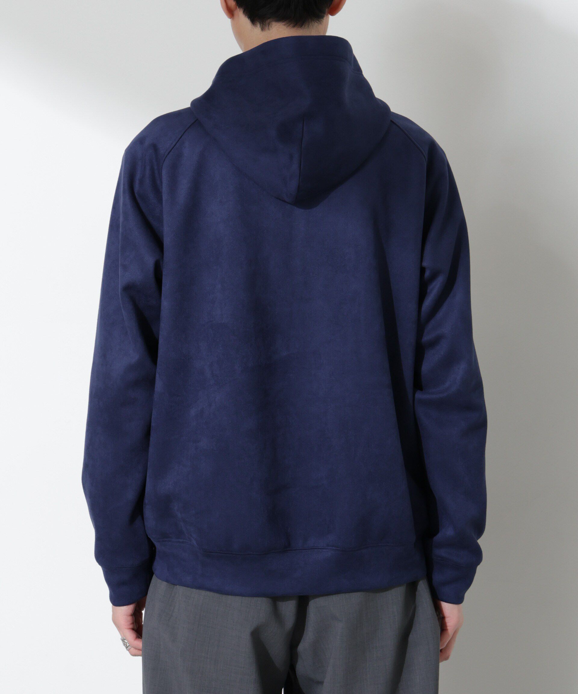 nano･universe「フェイクスエードハーフジップパーカーブルゾン」|ブルゾン・スタジャン|
