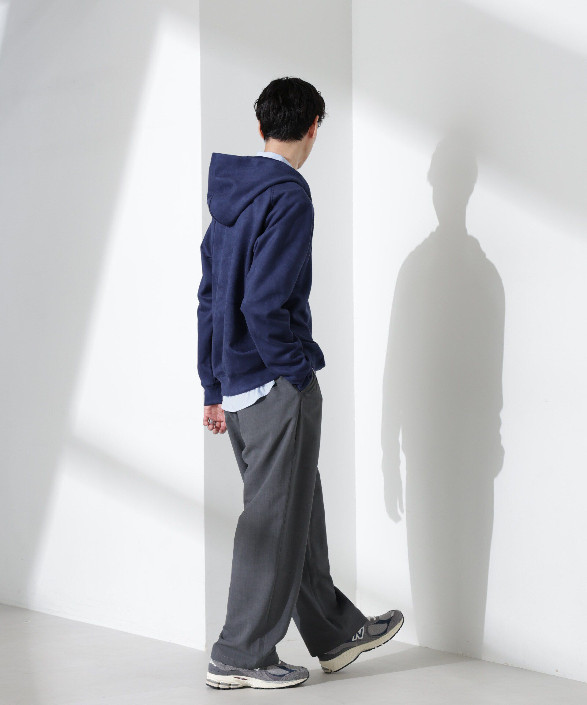 nano･universe「フェイクスエードハーフジップパーカーブルゾン」|ブルゾン・スタジャン|