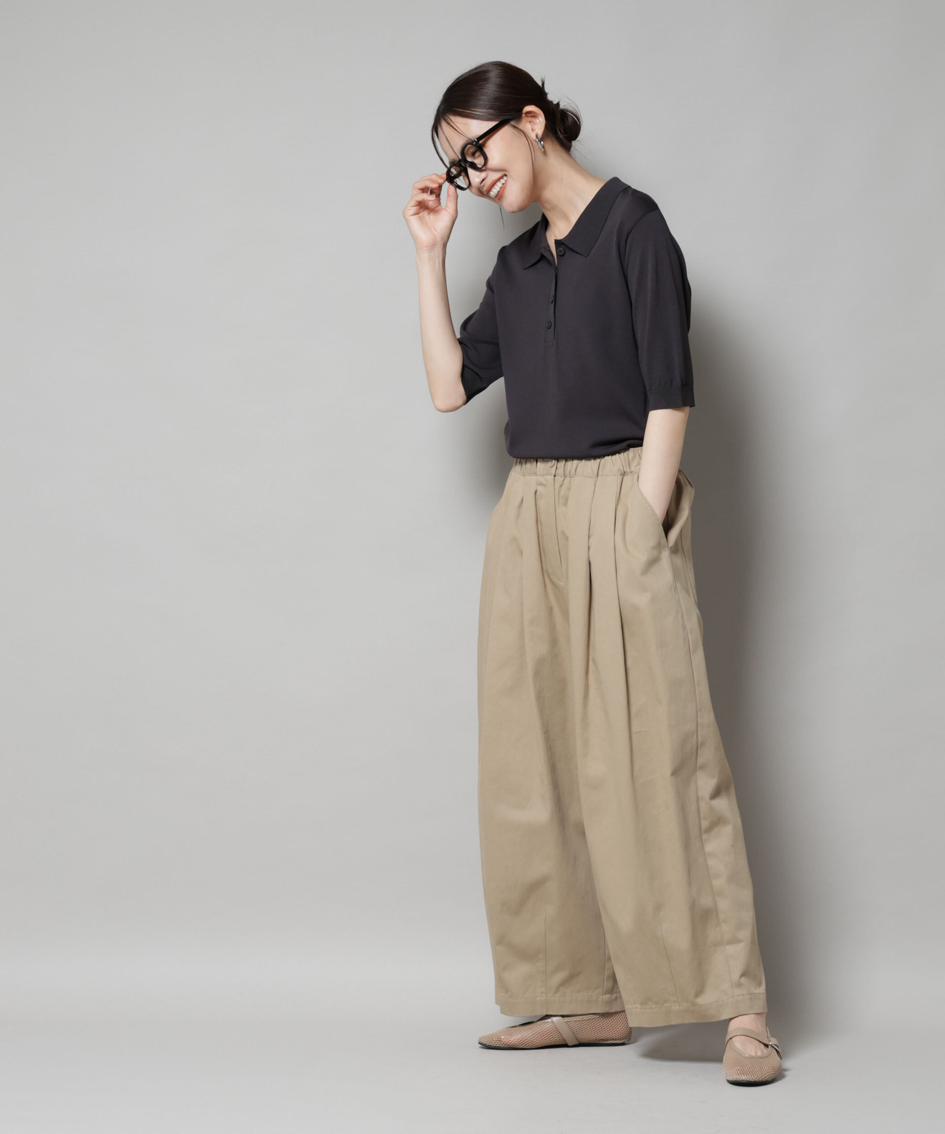 nano･universe「タックコクーンチノパンツ」|チノ|