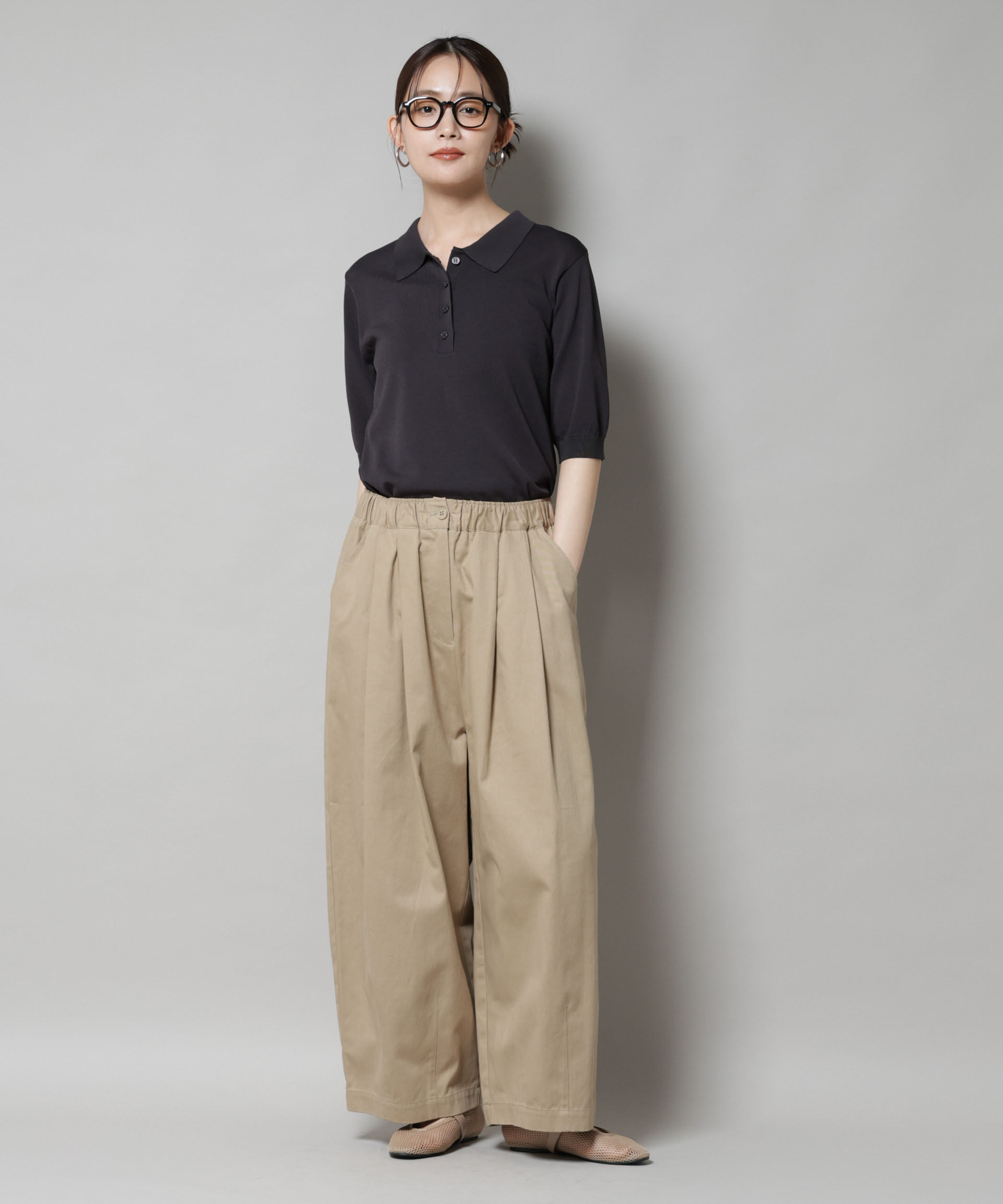 nano･universe「タックコクーンチノパンツ」|チノ|