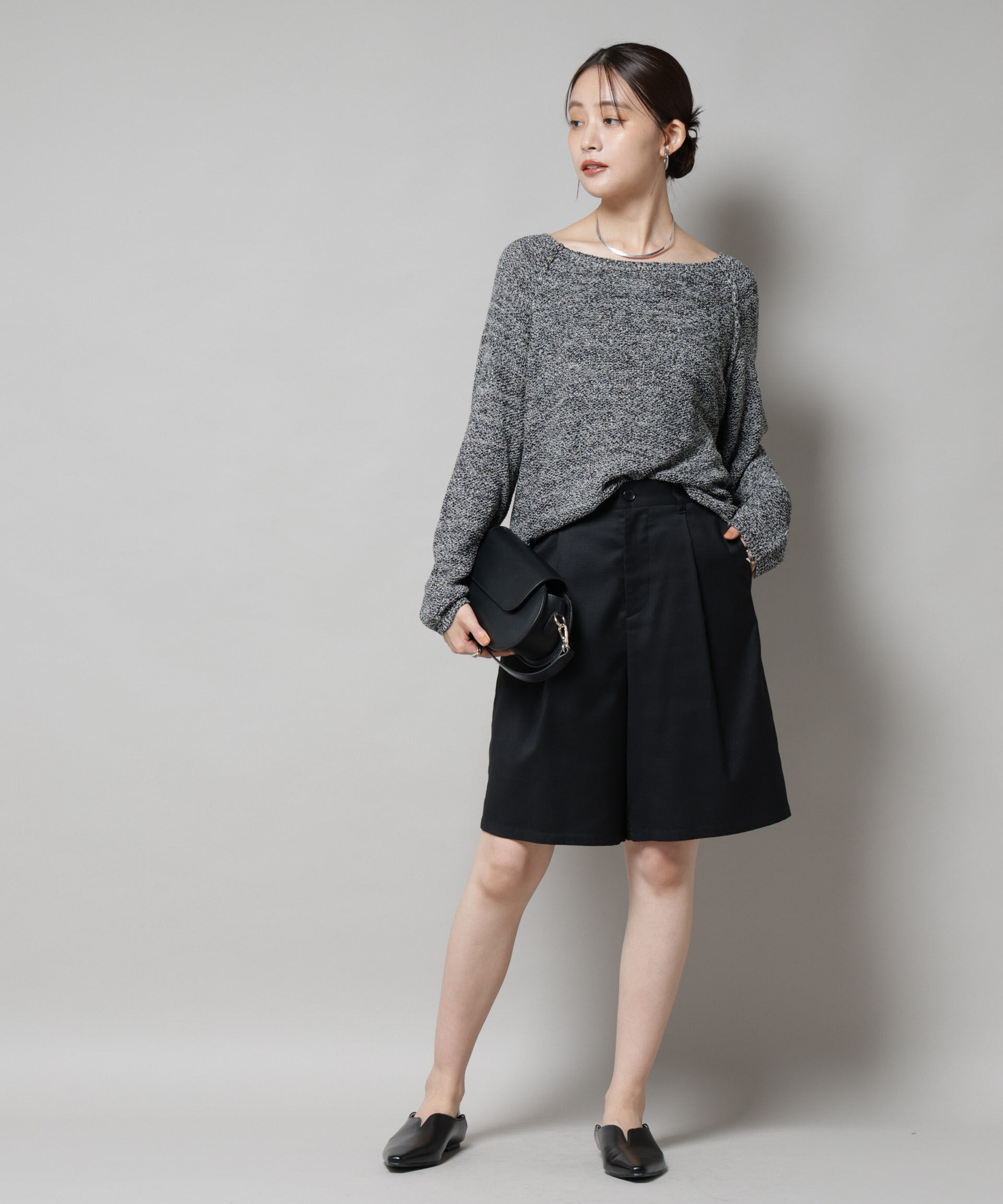 nano･universe「メランジクルーネックニット」|ニット・セーター|