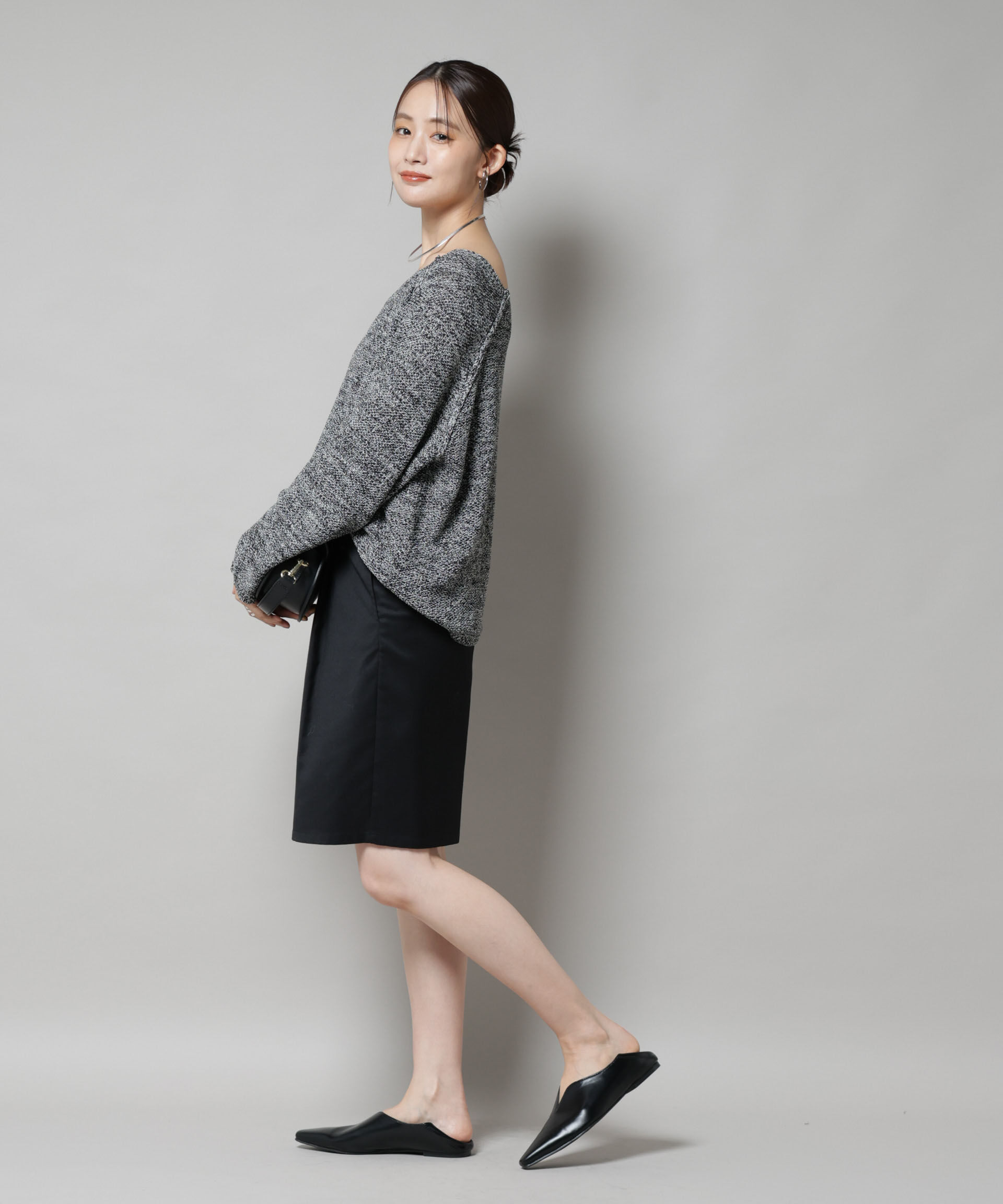 nano･universe「メランジクルーネックニット」|ニット・セーター|