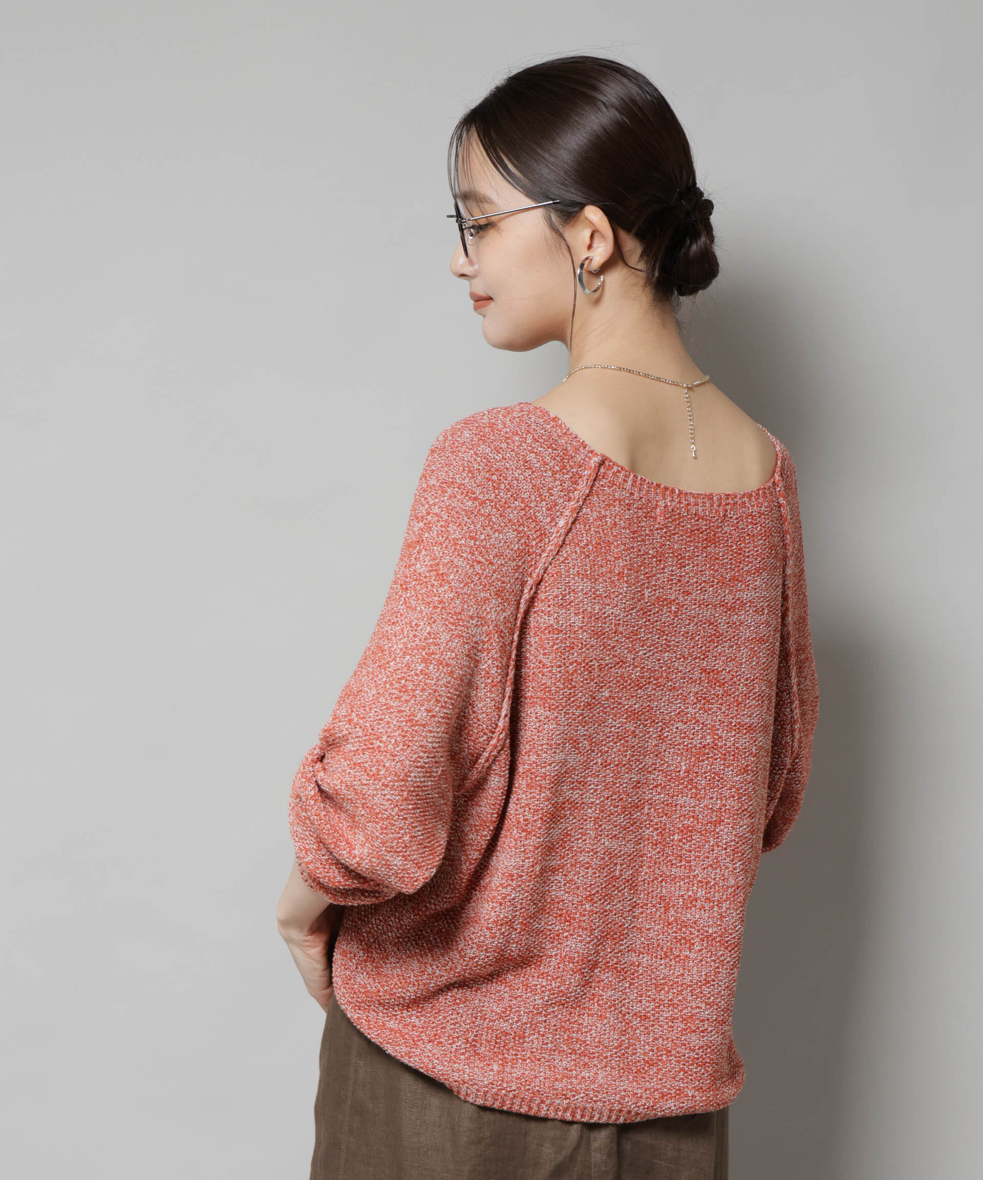 nano･universe「メランジクルーネックニット」|ニット・セーター|