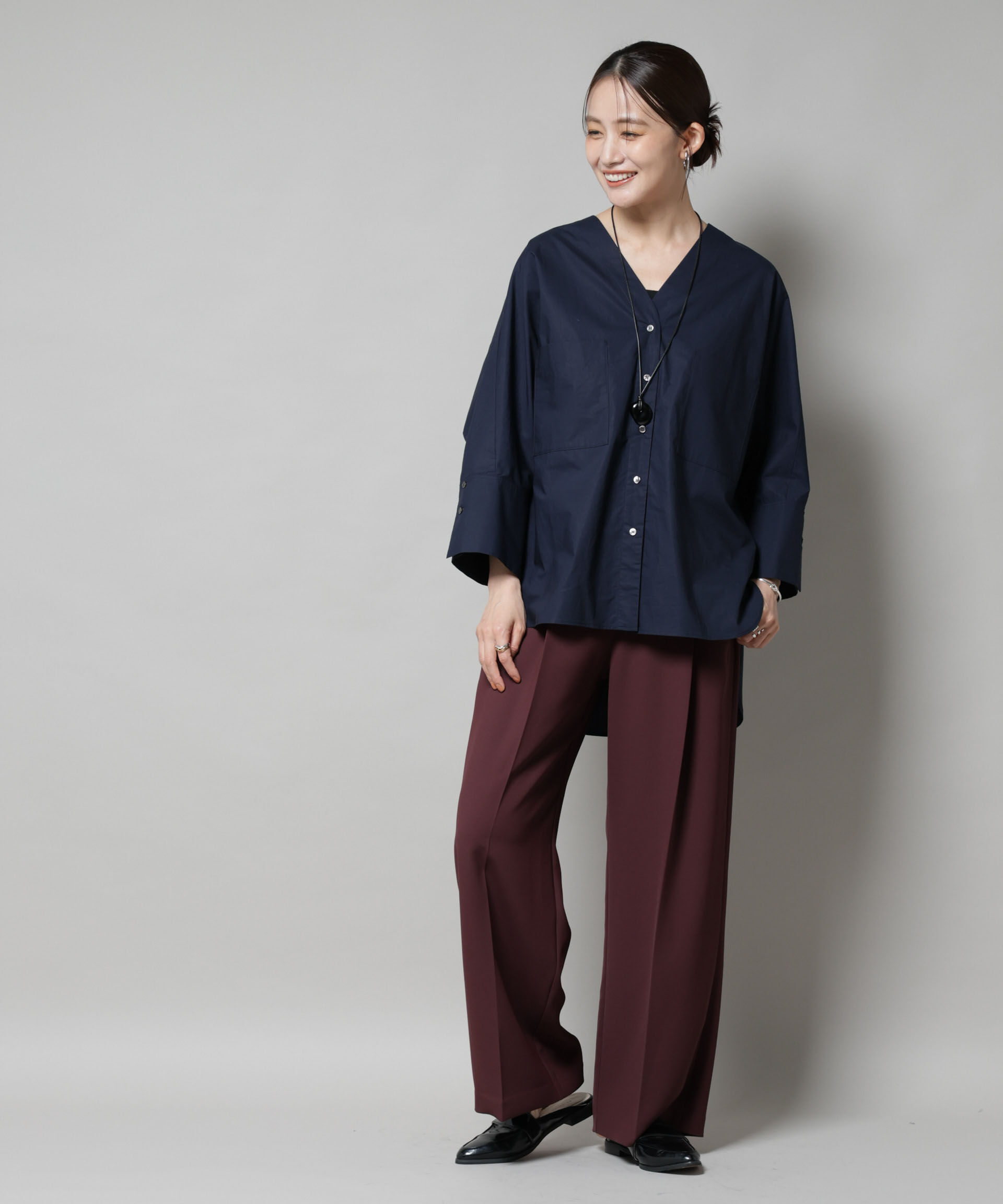 nano･universe「ツイルワイドスラックス」|チノ|