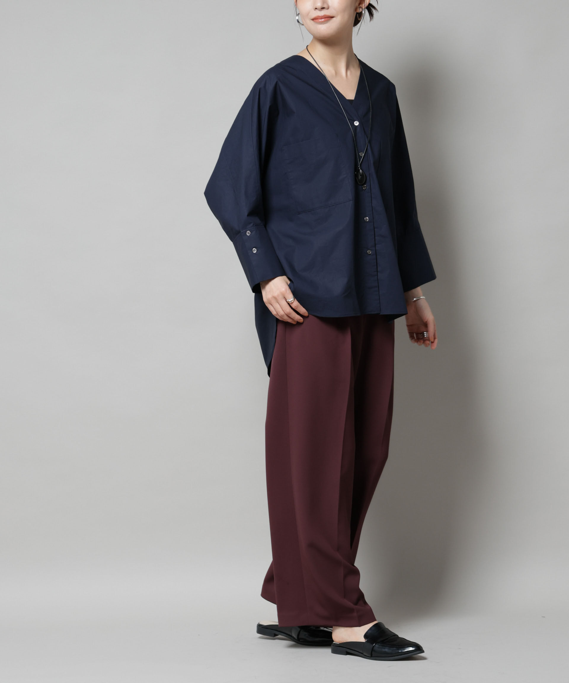 nano･universe「ツイルワイドスラックス」|チノ|