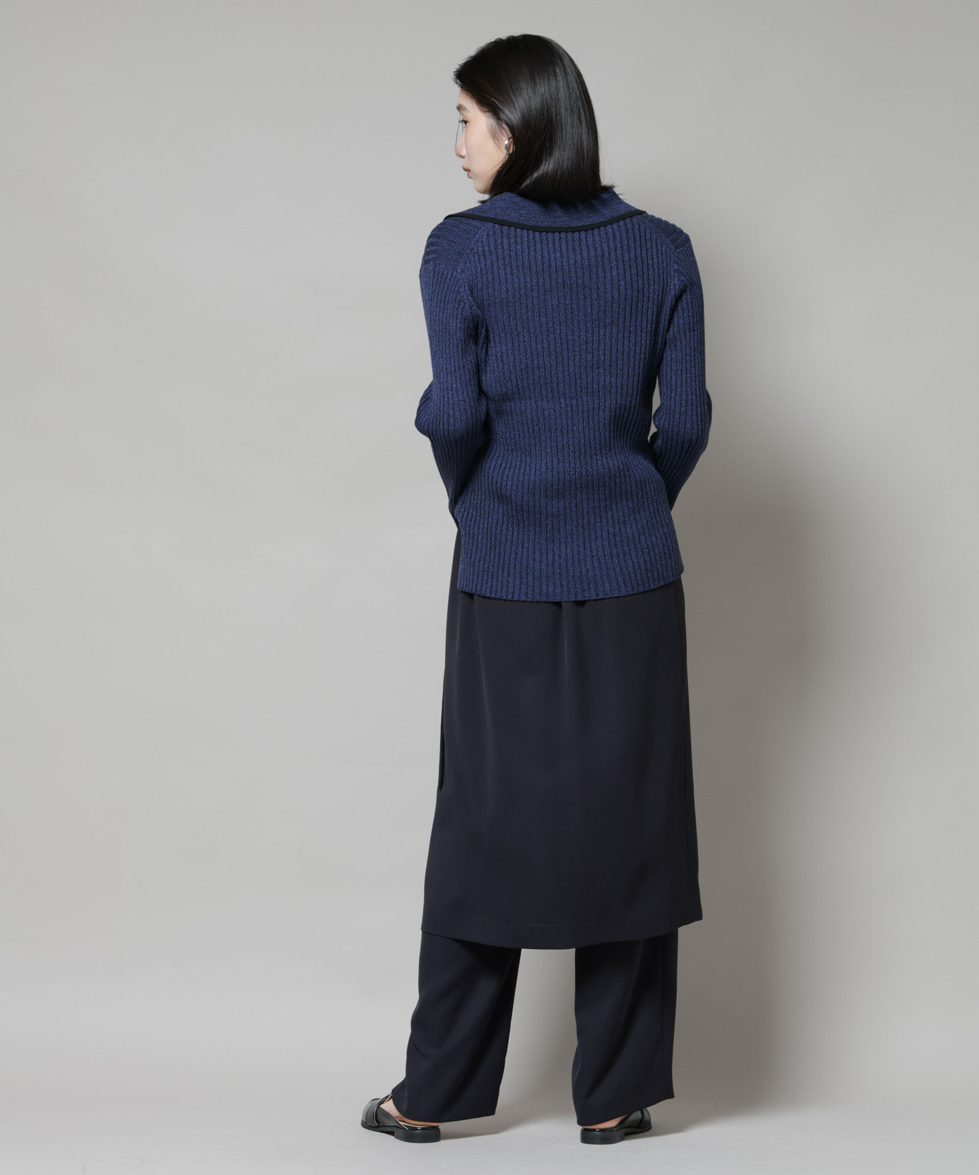 nano･universe「メランジスキッパーバイカラーニットプルオーバー(セットアップ可)」|ニット・セーター|