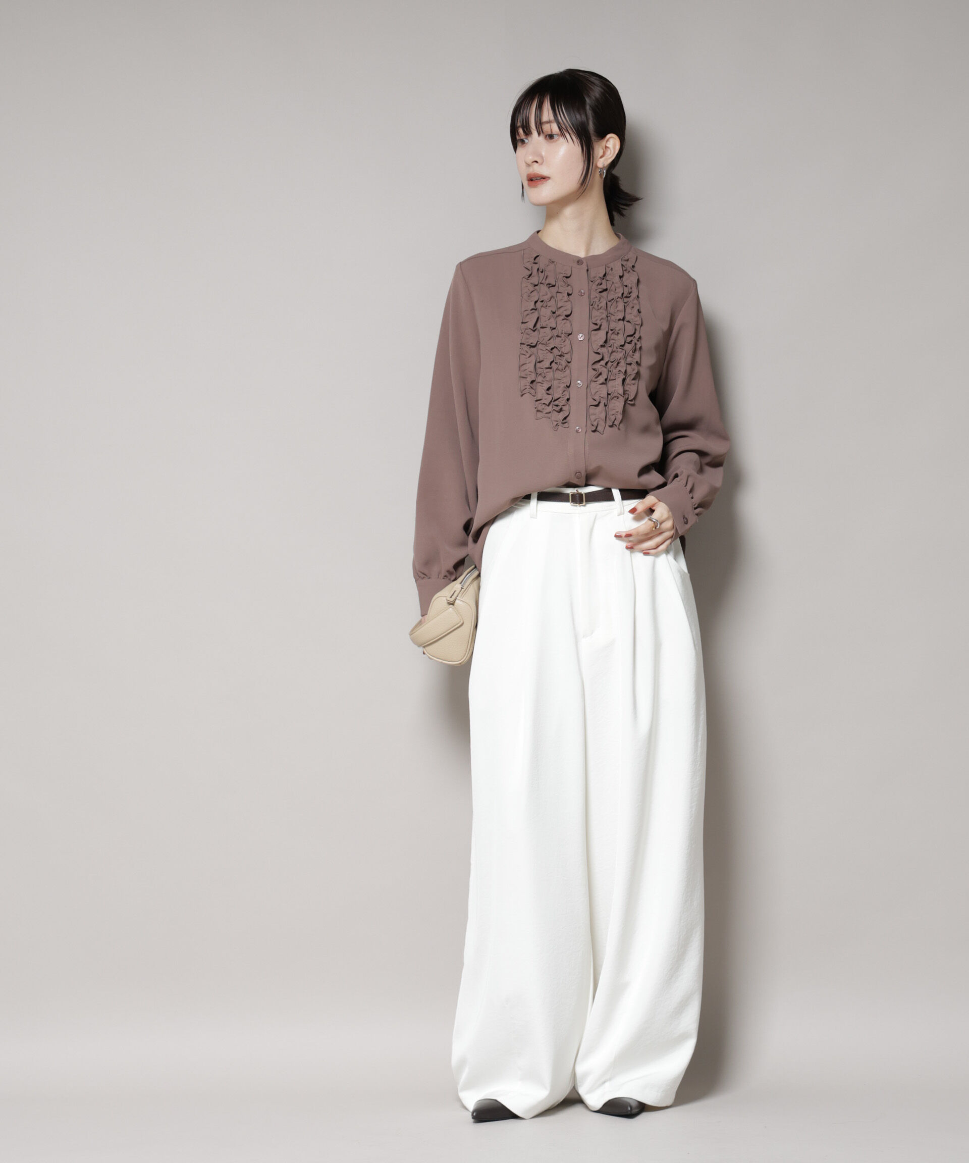 nano･universe「フロントフリルブラウス」|シャツ・ブラウス|