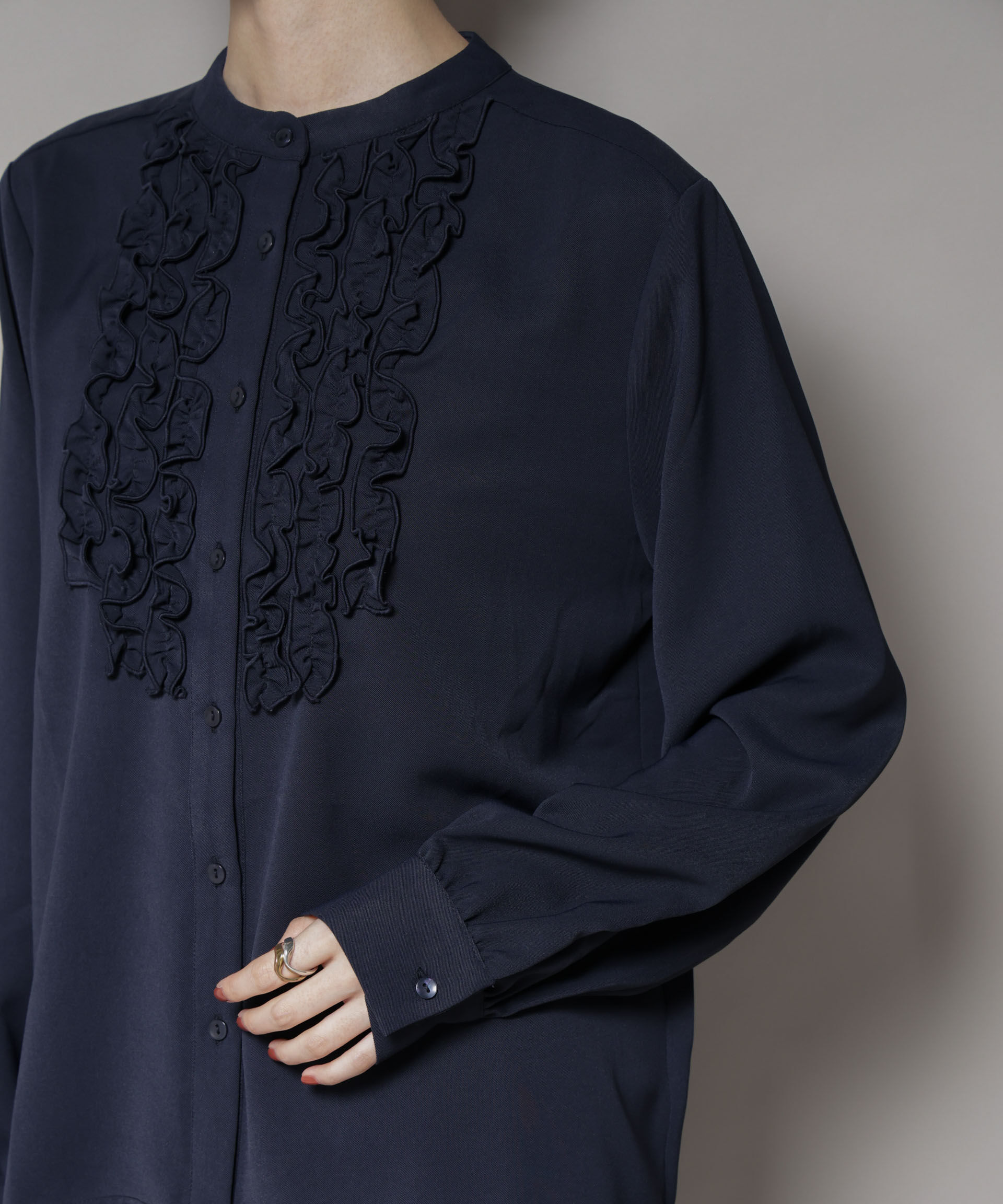 nano･universe「フロントフリルブラウス」|シャツ・ブラウス|