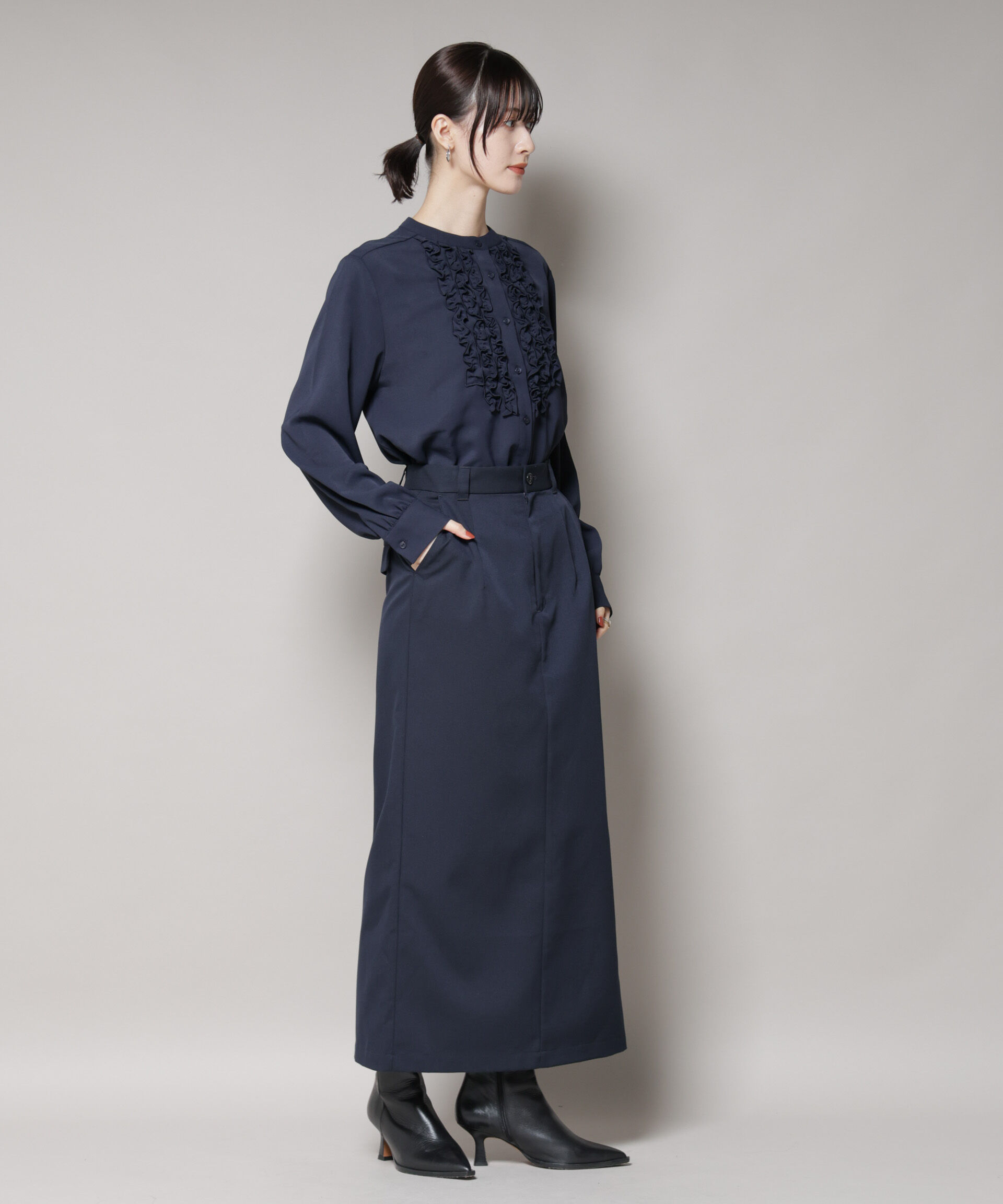 nano･universe「フロントフリルブラウス」|シャツ・ブラウス|