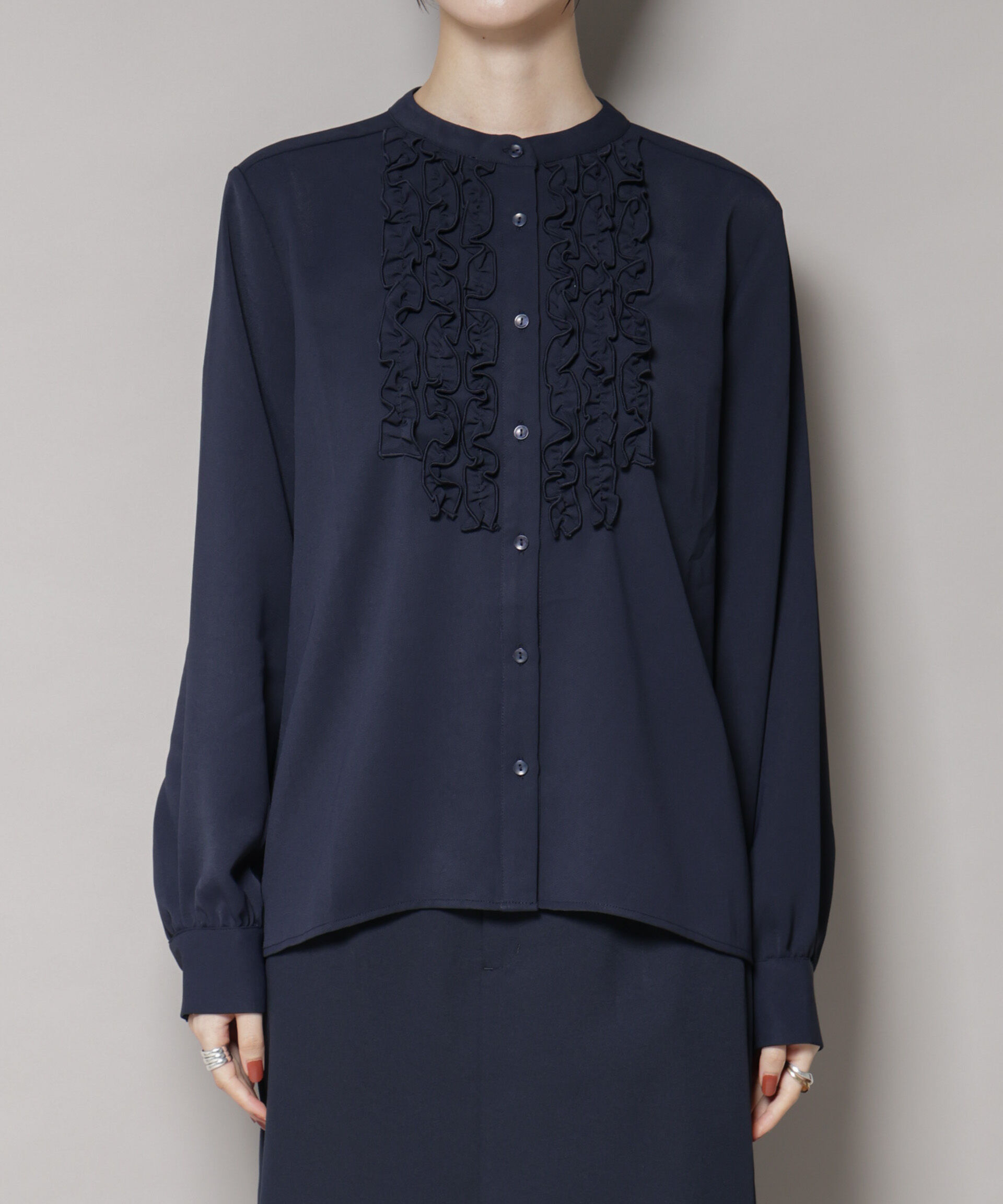 nano･universe「フロントフリルブラウス」|シャツ・ブラウス|