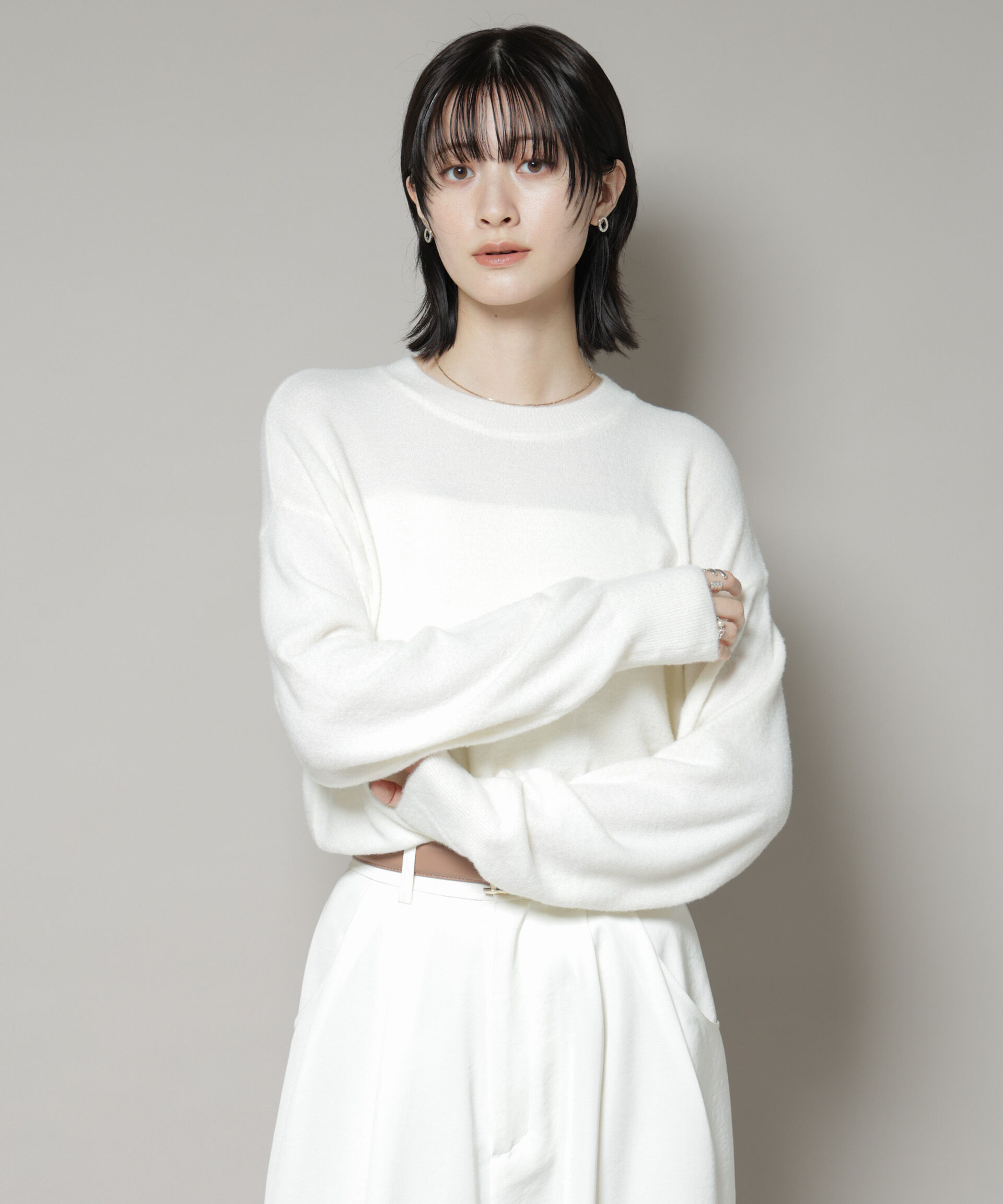 nano･universe「ミニラメシャギーニットプルオーバー」|ニット・セーター|