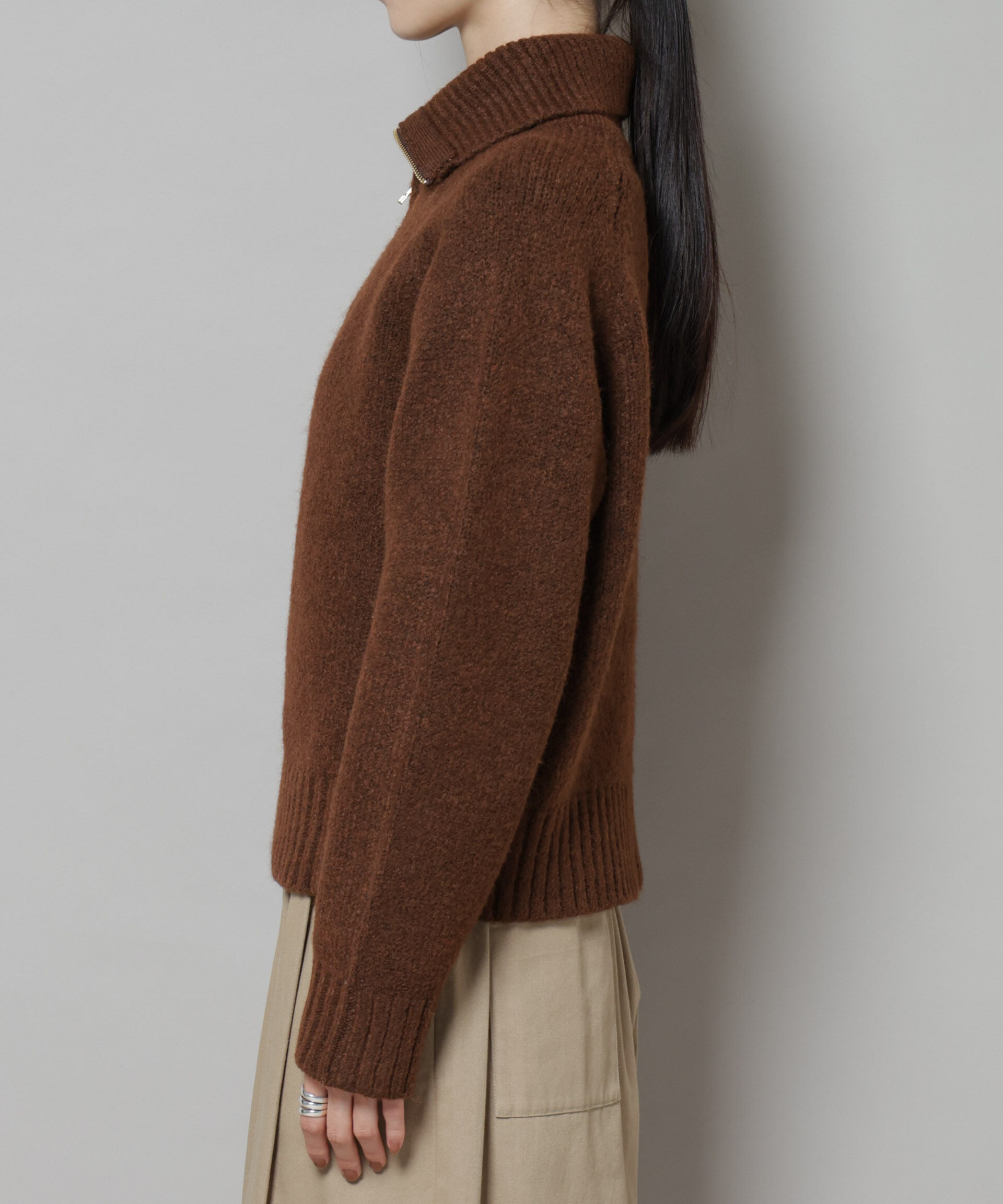 nano･universe「ハーフジップニットプルオーバー」|ニット・セーター|