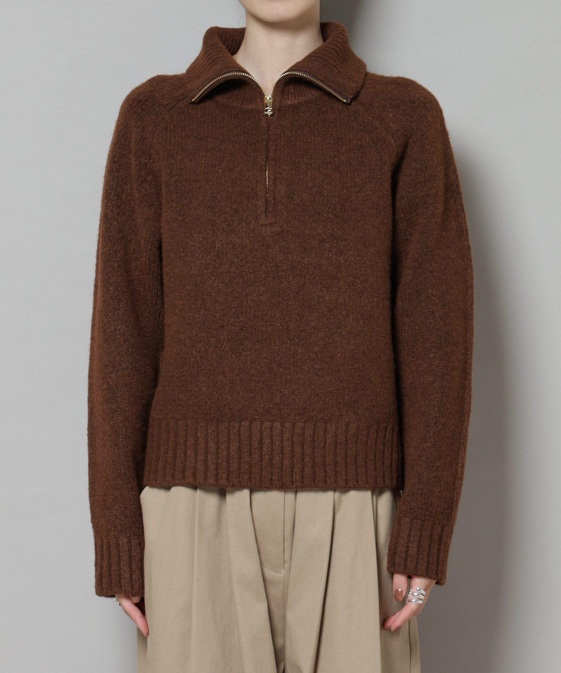 nano･universe「ハーフジップニットプルオーバー」|ニット・セーター|