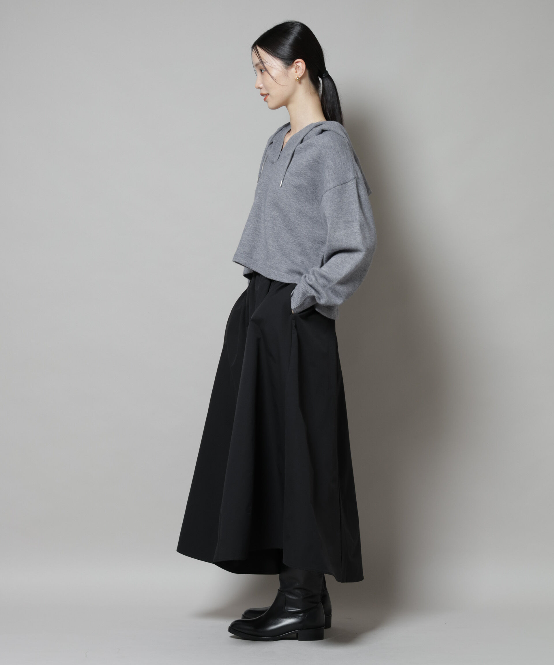 nano･universe「スキッパーフードニット」|ニット・セーター|