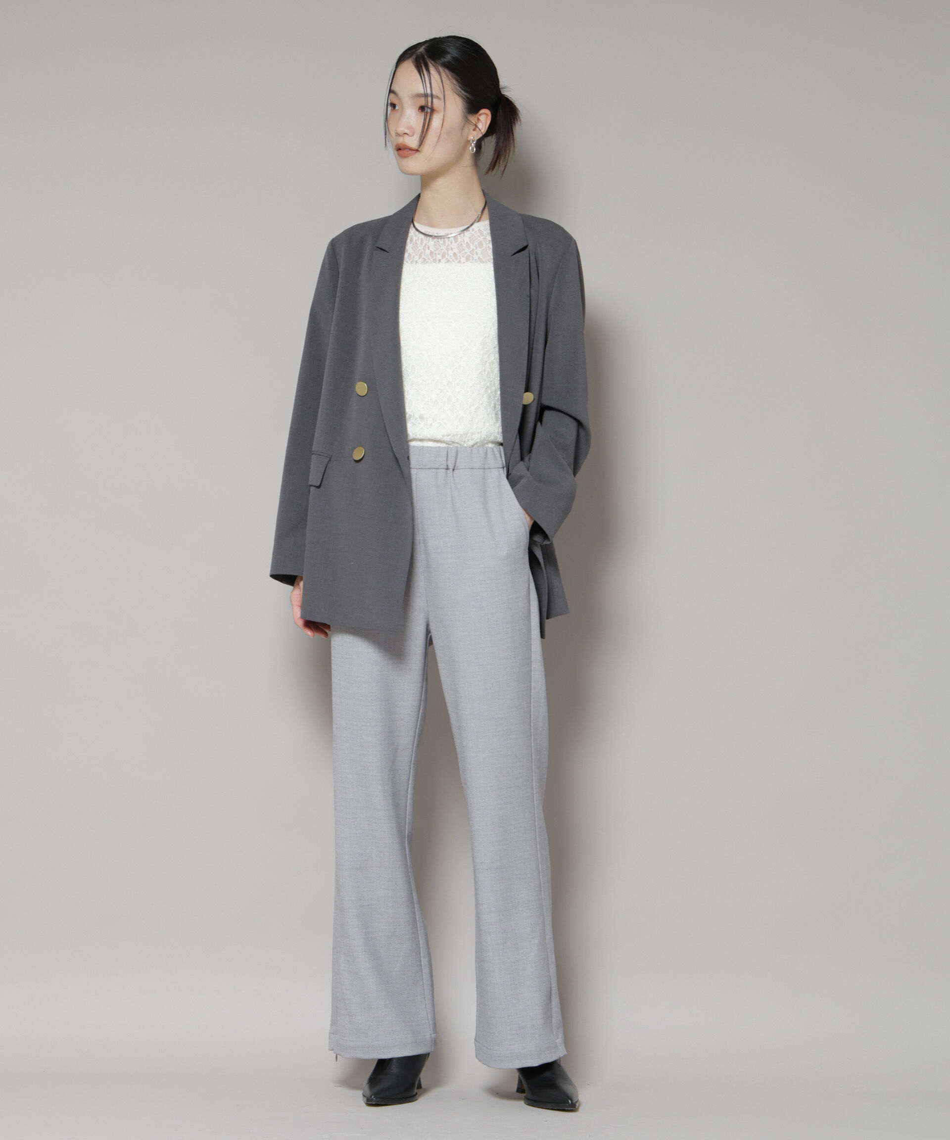 nano･universe「ジップスリットパンツ」|チノ|