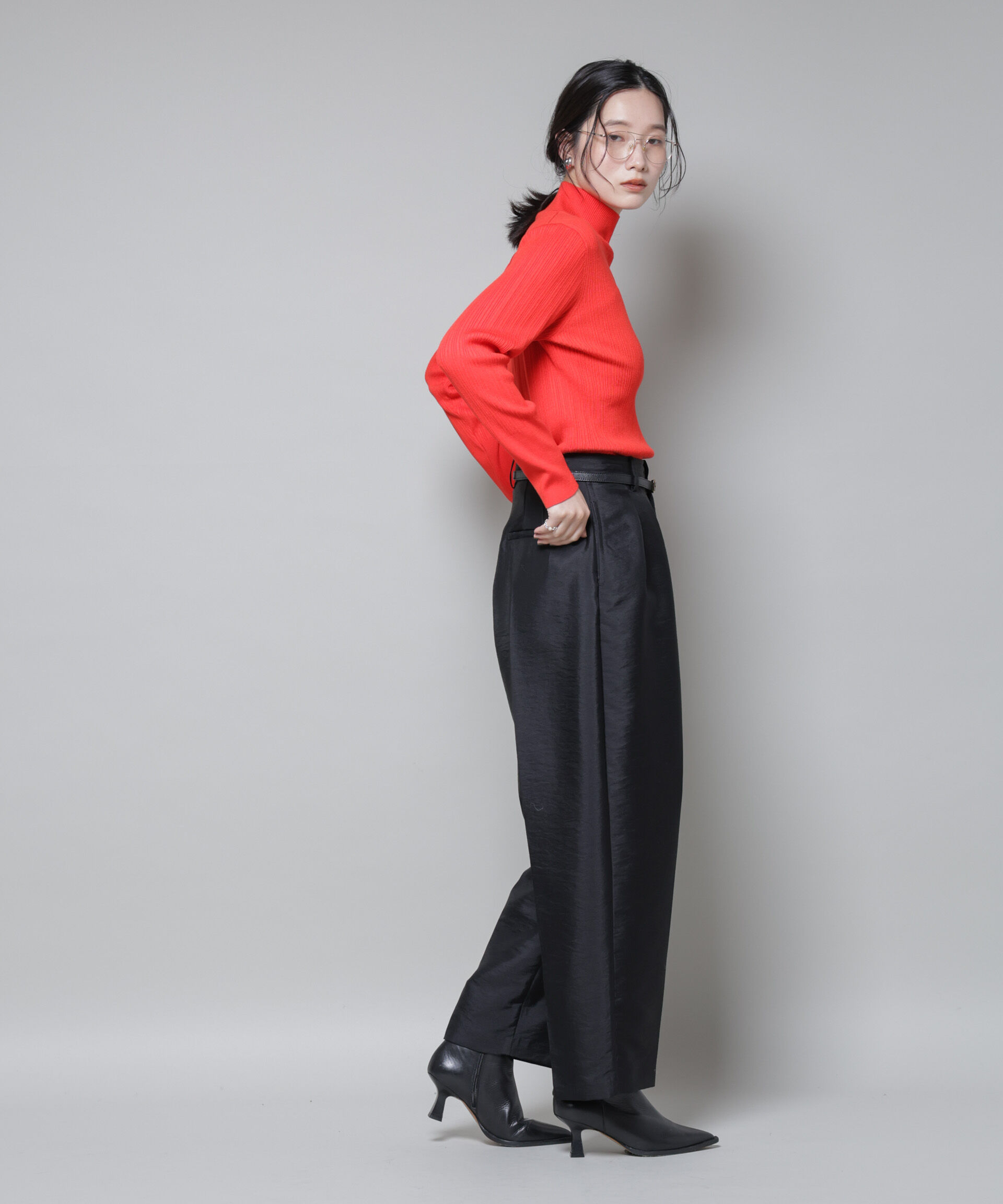 nano･universe「ホホバオイル加工ランダムリブタートルニット」|ニット・セーター|