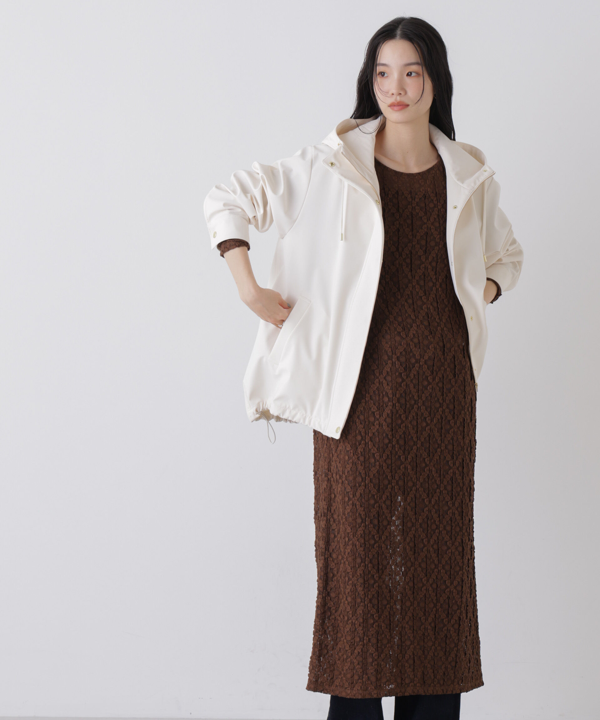 nano･universe「撥水＆花粉ガード フードブルゾン」|ブルゾン・スタジャン|