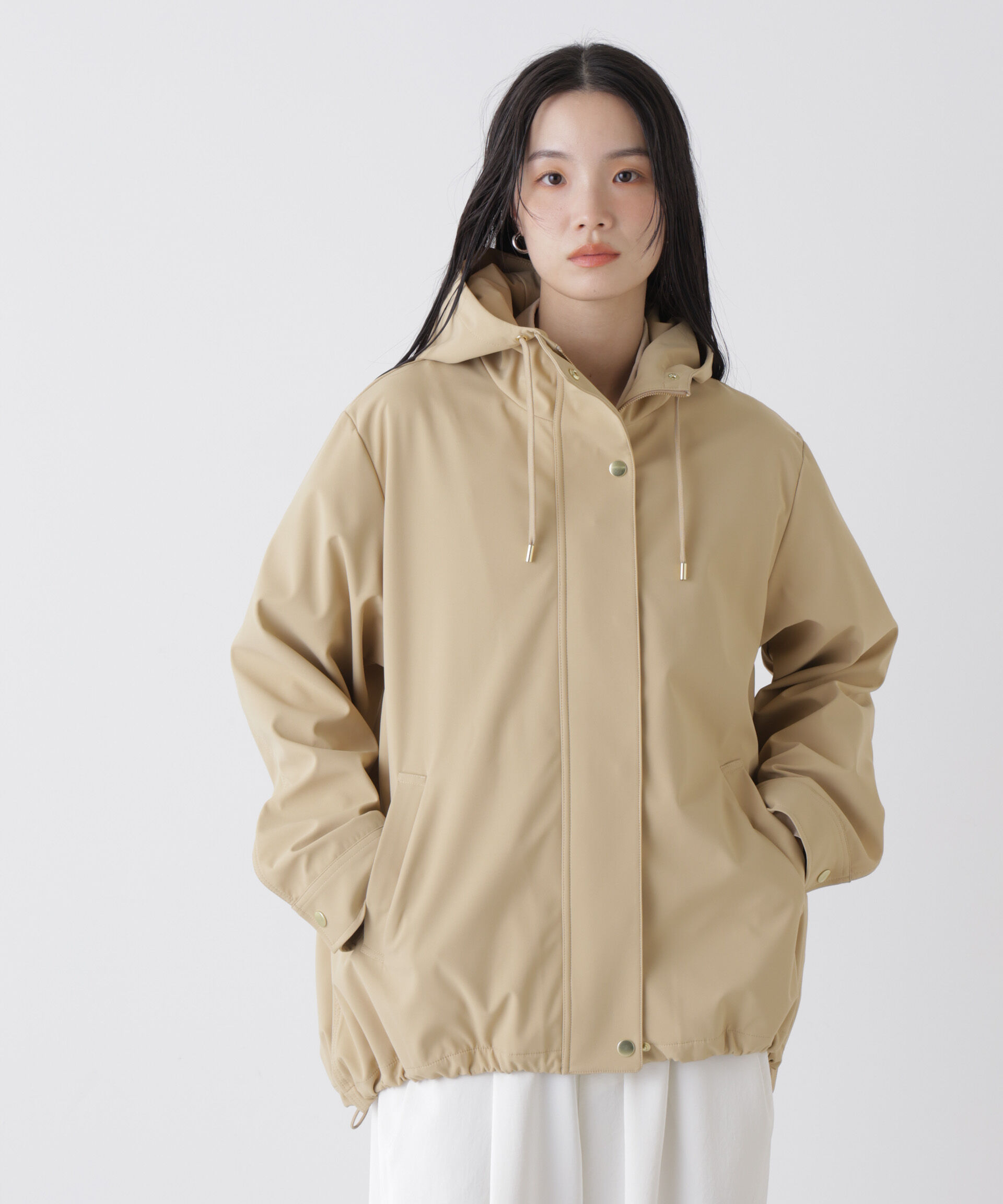 nano･universe「撥水＆花粉ガード フードブルゾン」|ブルゾン・スタジャン|