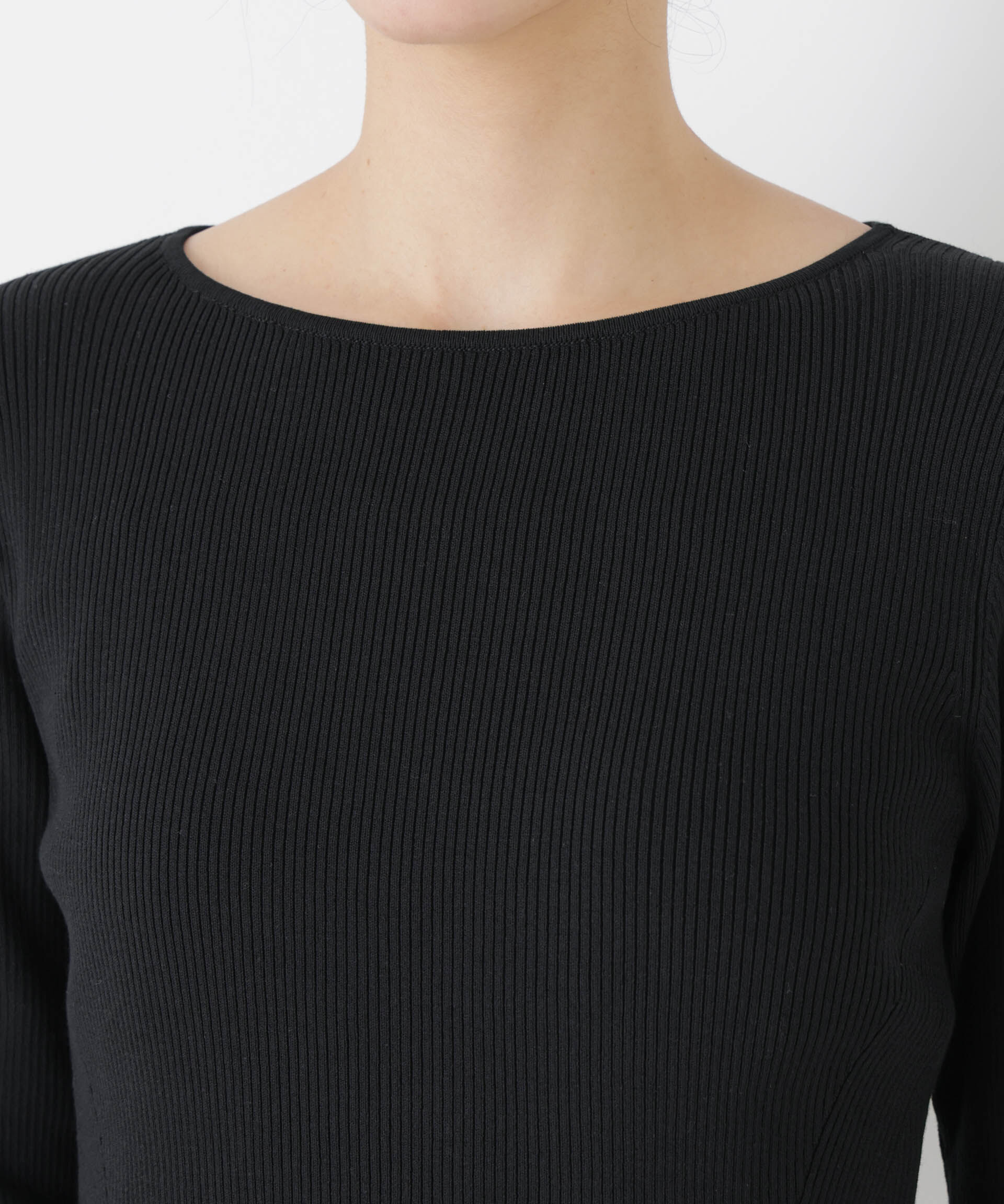 nano･universe「ウォッシャブルハイツイストボートネックリブニット」|ニット・セーター|