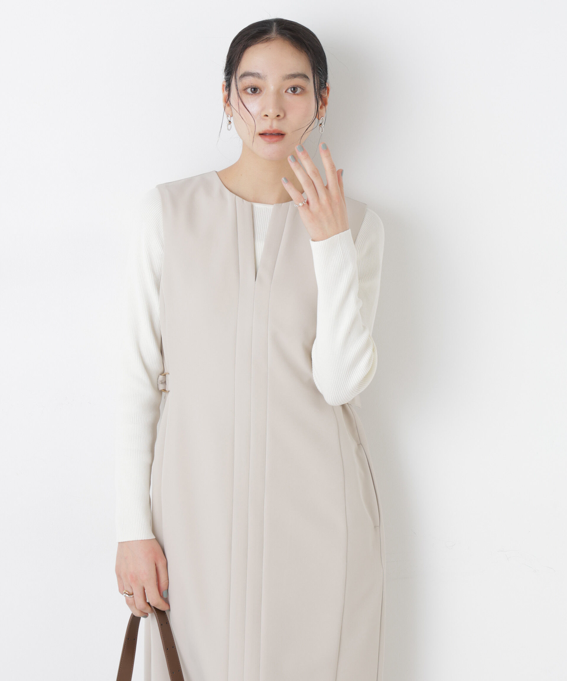 nano･universe「ウォッシャブルハイツイストボートネックリブニット」|ニット・セーター|