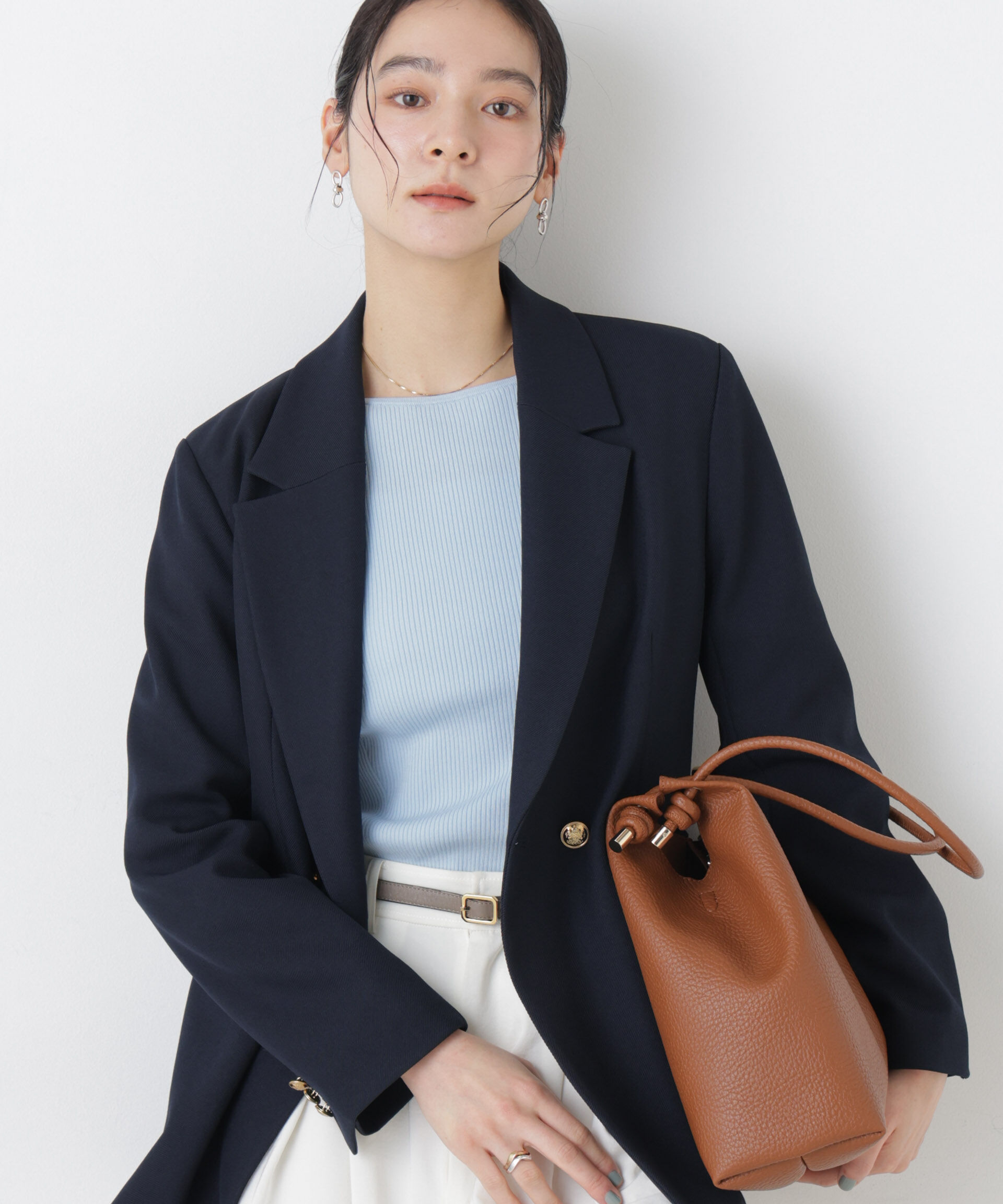 nano･universe「ウォッシャブルハイツイストボートネックリブニット」|ニット・セーター|