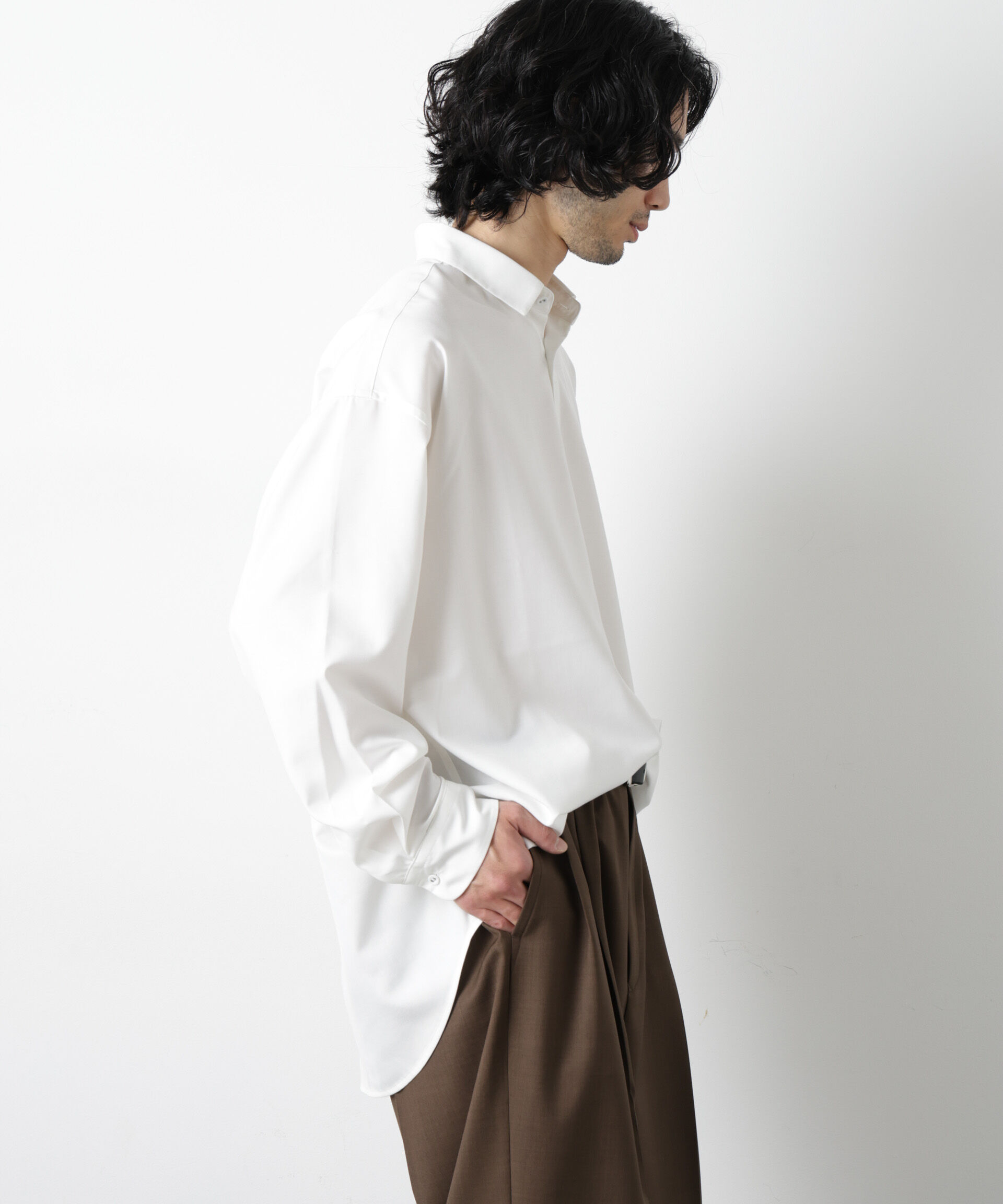 nano･universe「ビッグドレープシャツ 長袖」|シャツ・ブラウス|