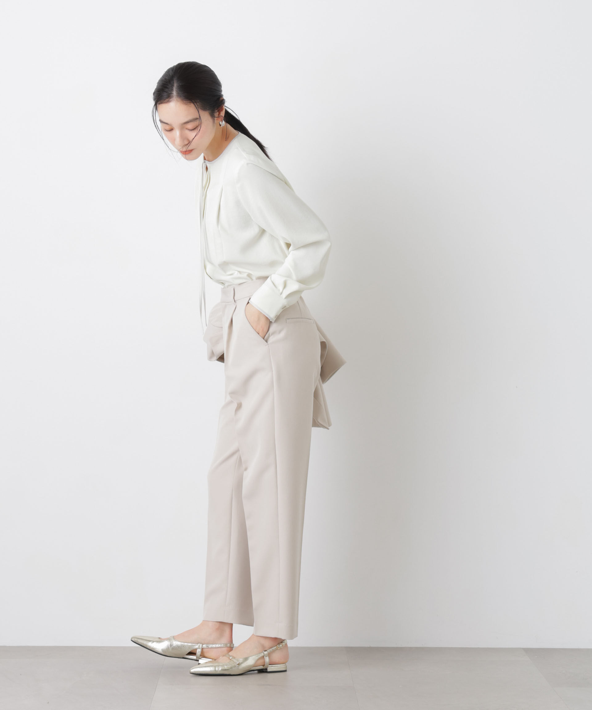 nano･universe「タックリボンブラウス」|シャツ・ブラウス|