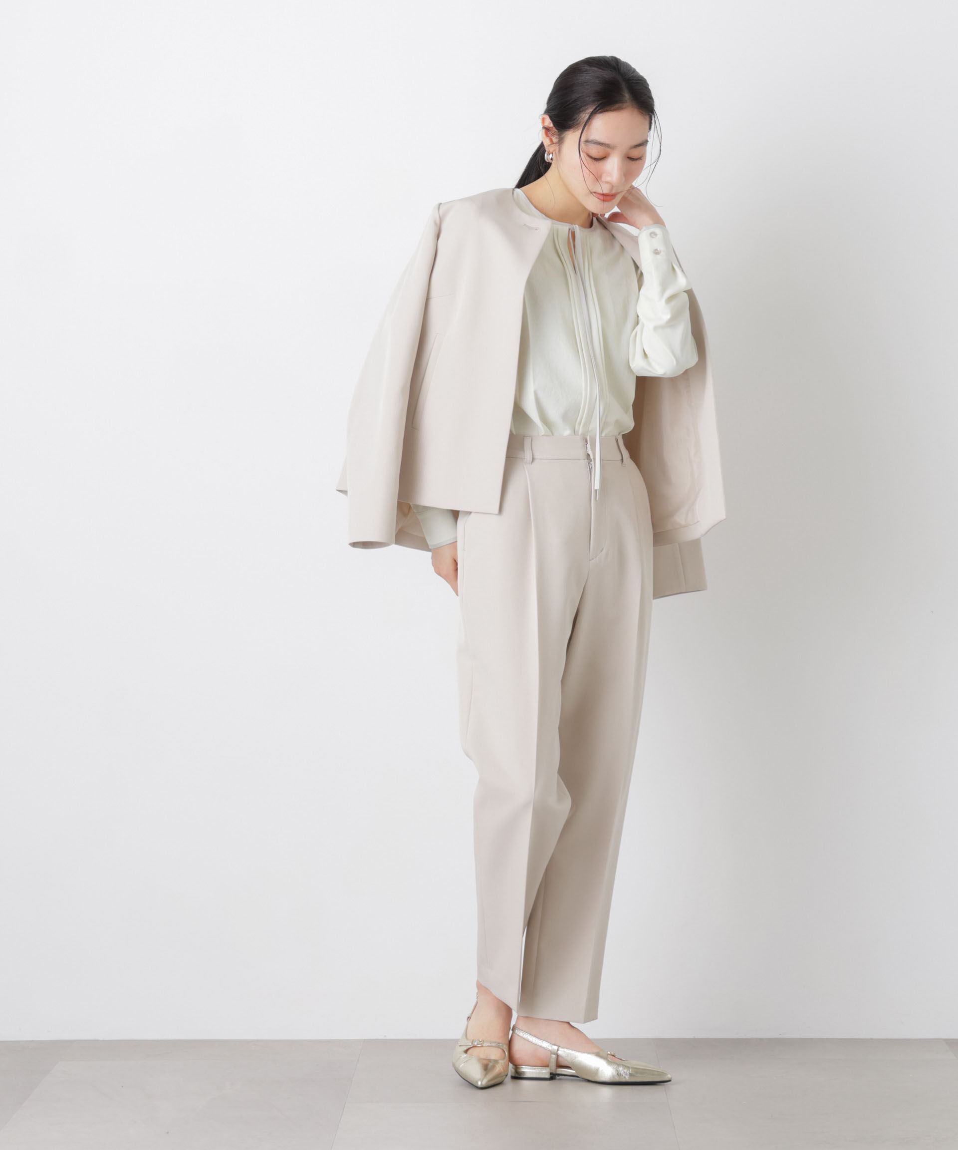 nano･universe「タックリボンブラウス」|シャツ・ブラウス|