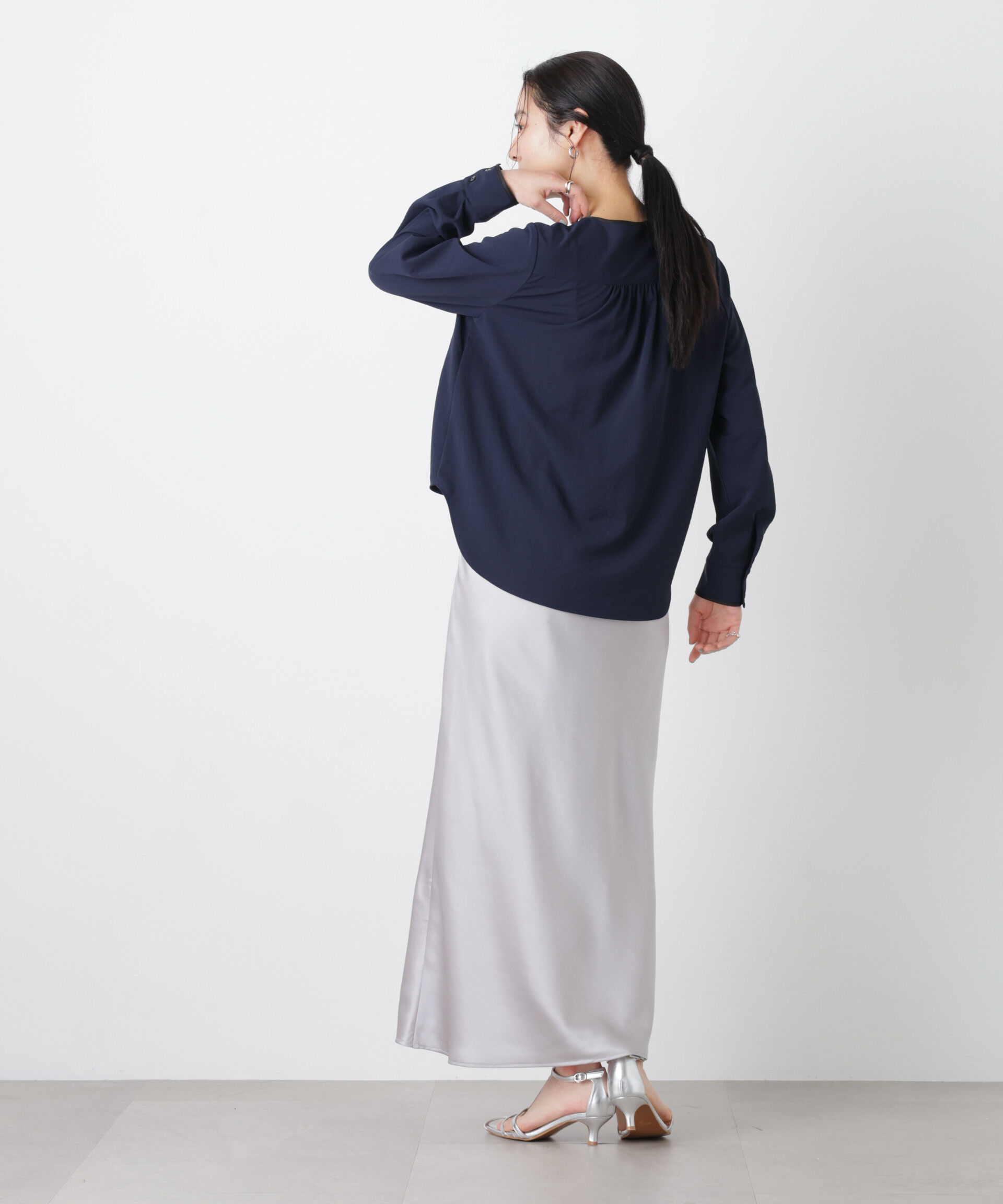 nano･universe「タックリボンブラウス」|シャツ・ブラウス|