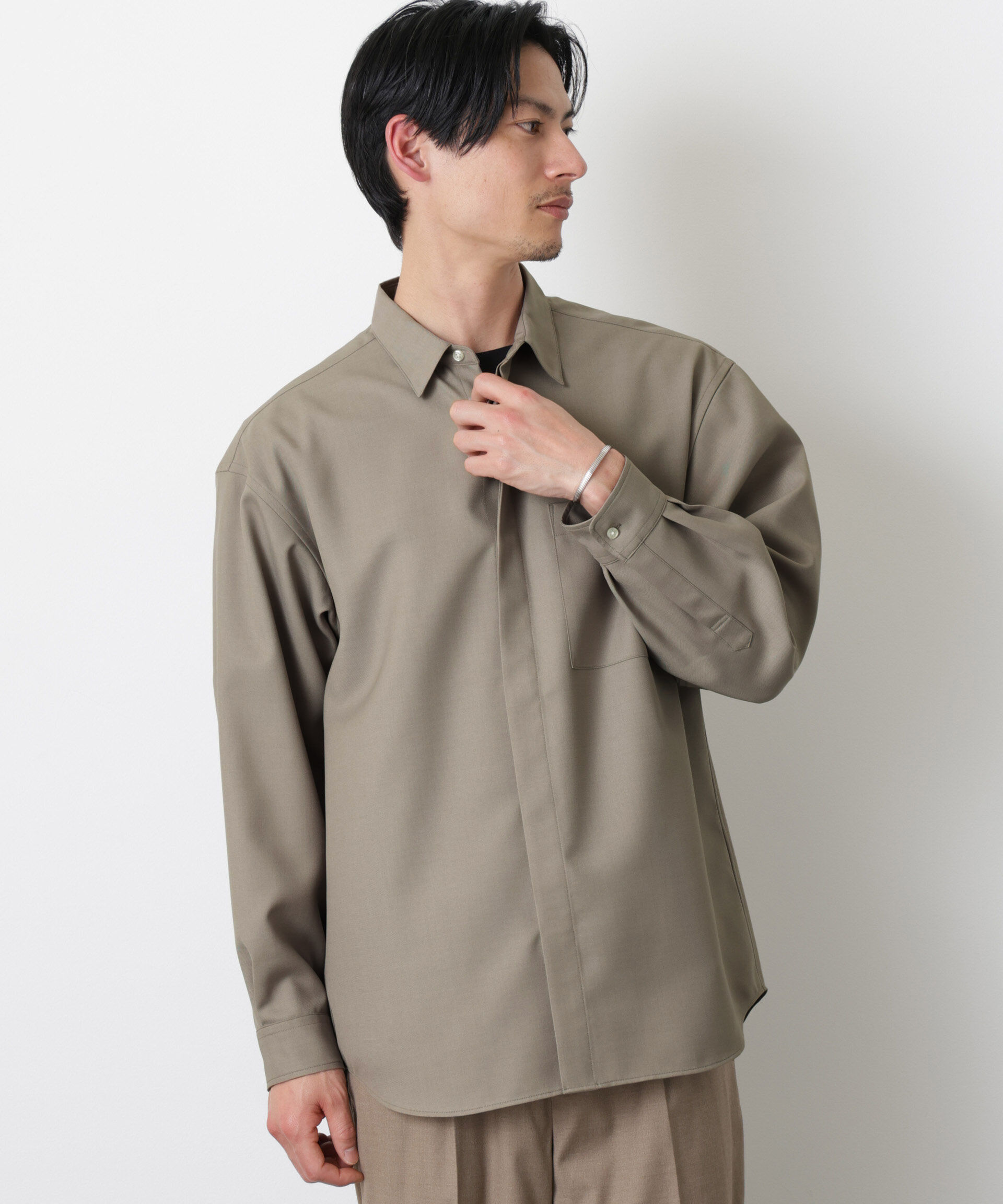 nano･universe「｢Gavante｣ドライギャバレギュラーカラーシャツ」|シャツ・ブラウス|