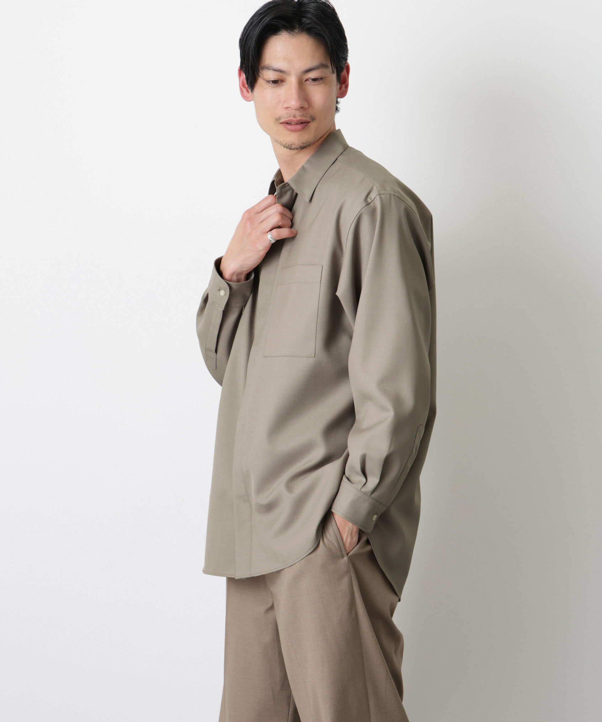 nano･universe「｢Gavante｣ドライギャバレギュラーカラーシャツ」|シャツ・ブラウス|