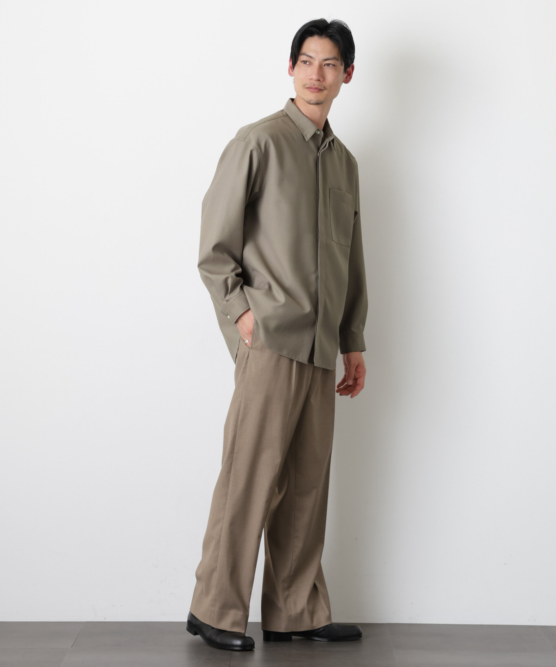 nano･universe「｢Gavante｣ドライギャバレギュラーカラーシャツ」|シャツ・ブラウス|