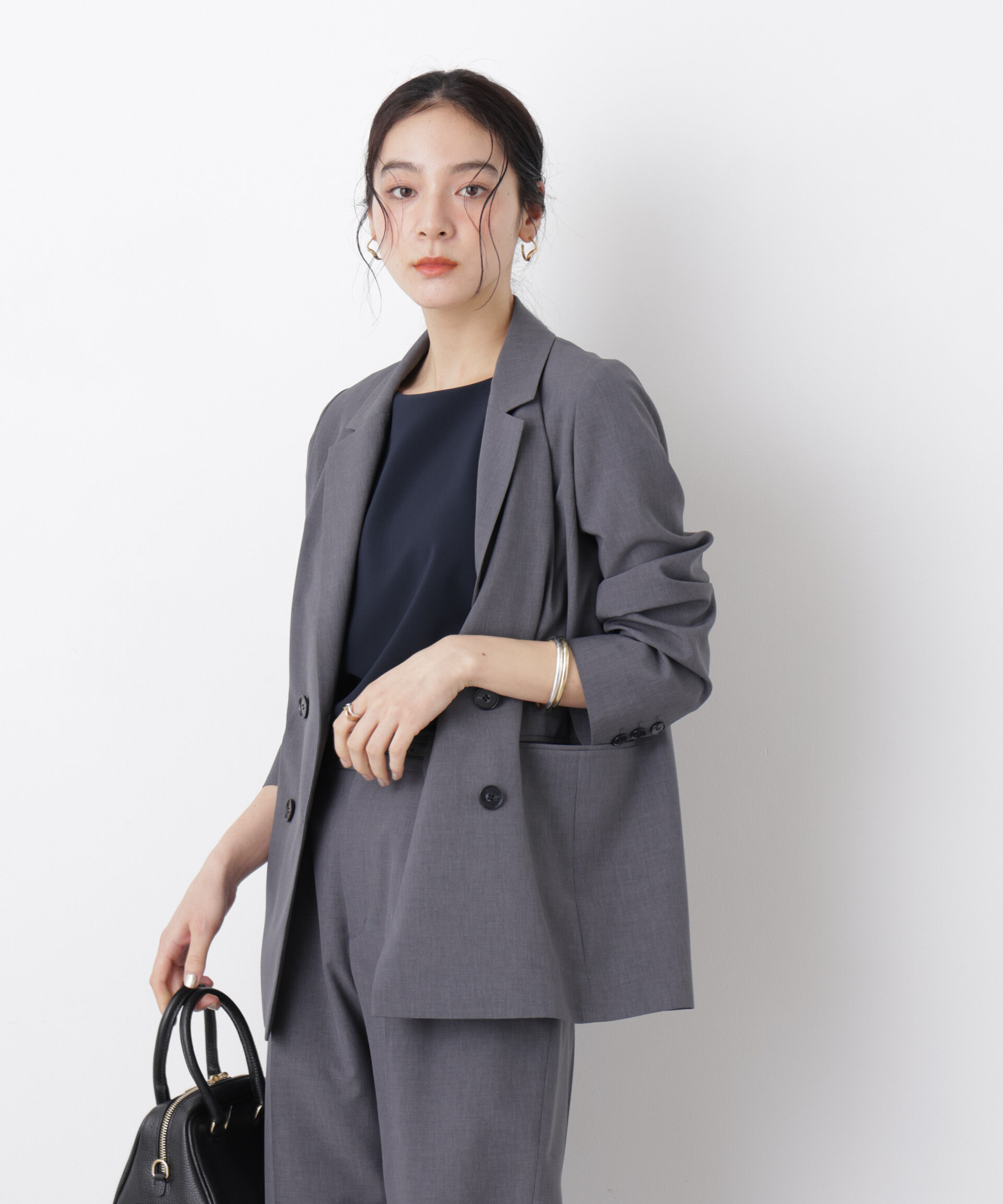 nano･universe「ライトファンクション ダブルジャケット(セットアップ可)」|テーラードジャケット|