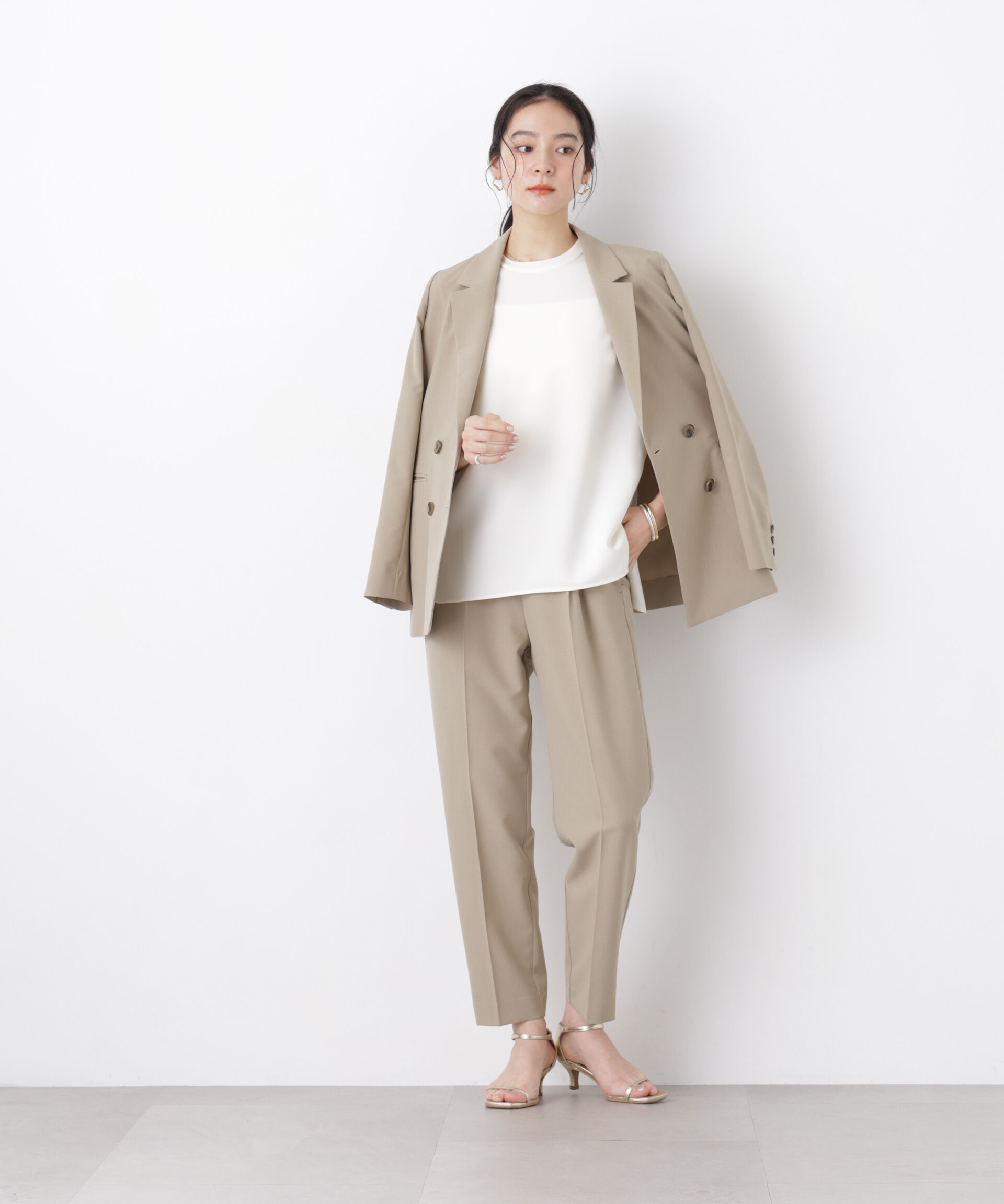 nano･universe「ライトファンクション ダブルジャケット(セットアップ可)」|テーラードジャケット|